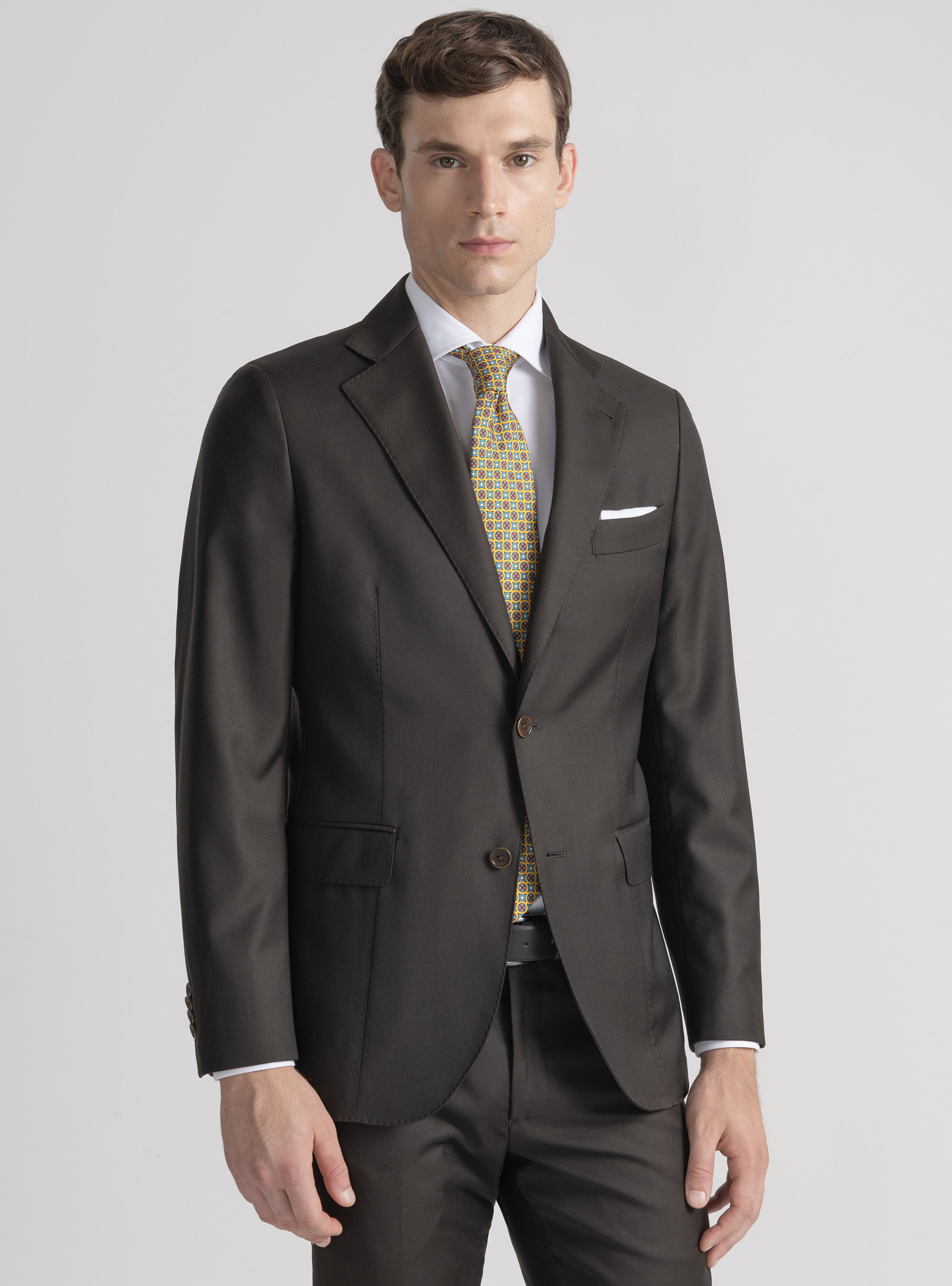 Giacca in pura lana superfine 110's, MARRONE