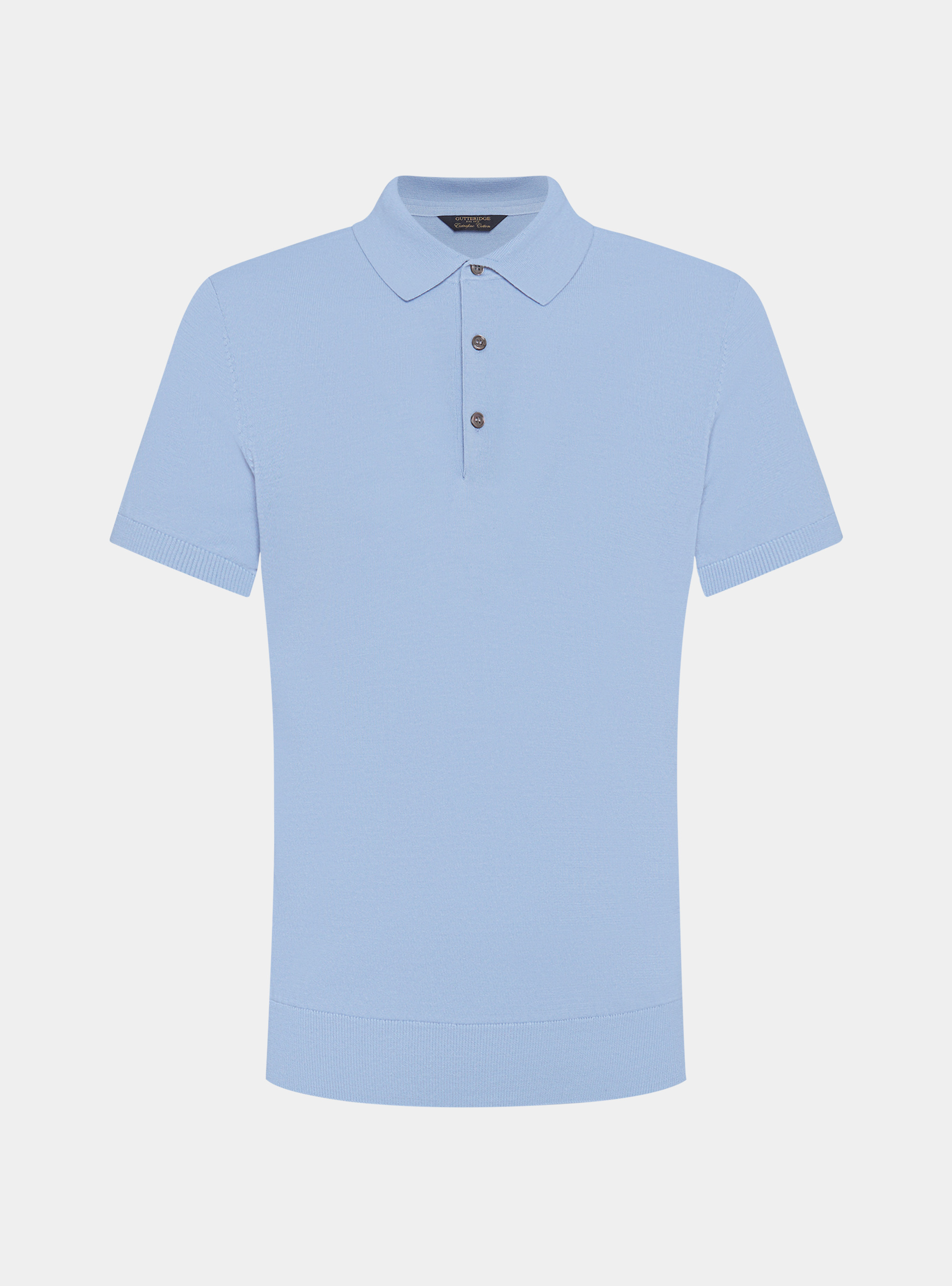 Polo in maglia di cotone extrafine, AZZURRO POLVERE 0283C