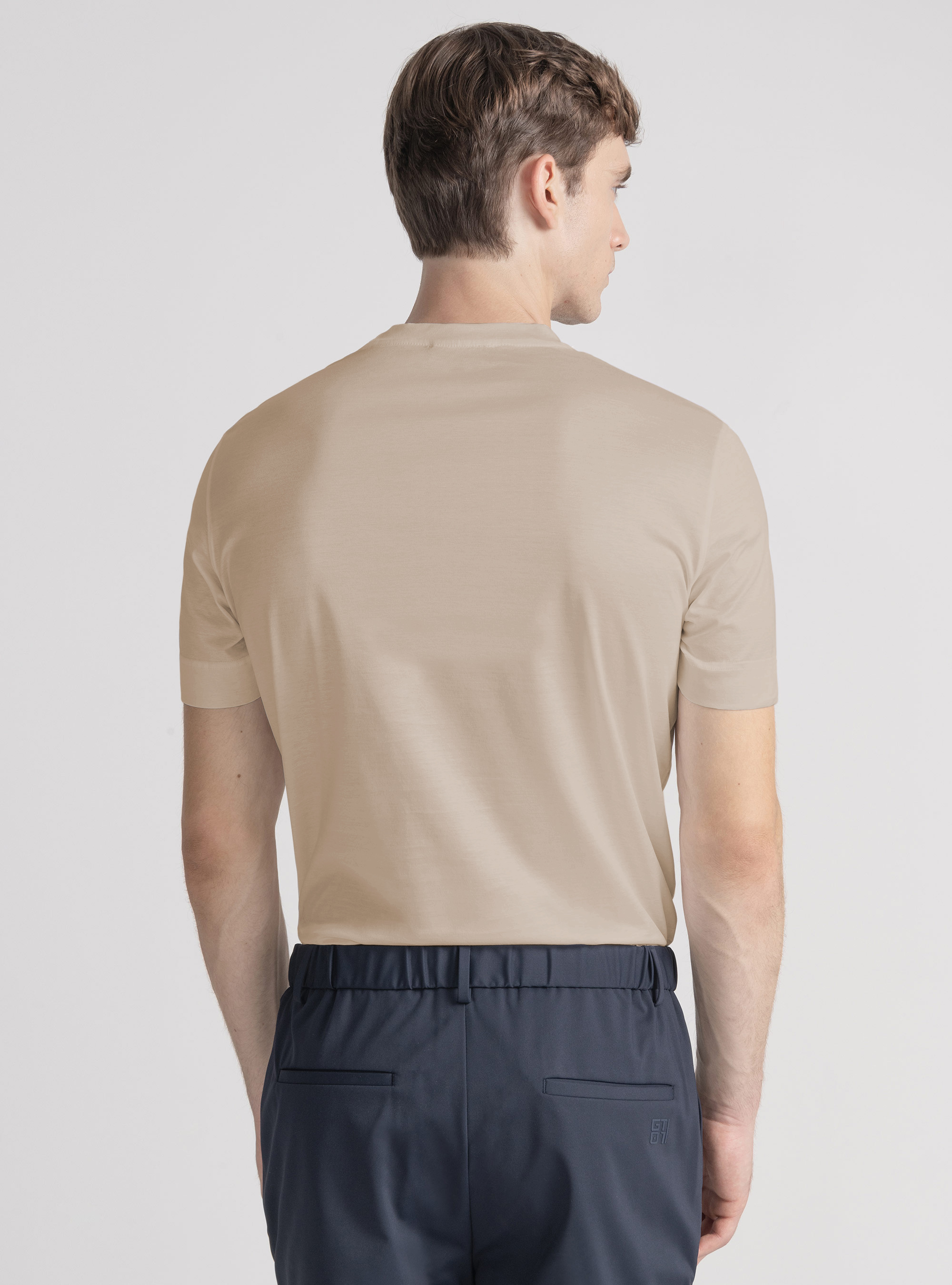 T-shirt mezza manica in filo di Scozia, SABBIA