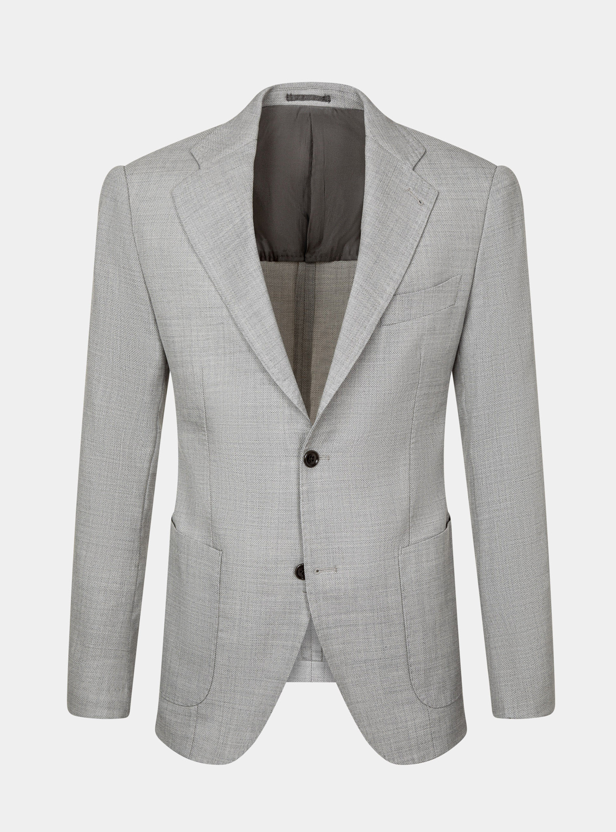 Giacca in pura lana hopsack, GRIGIO CHIARO