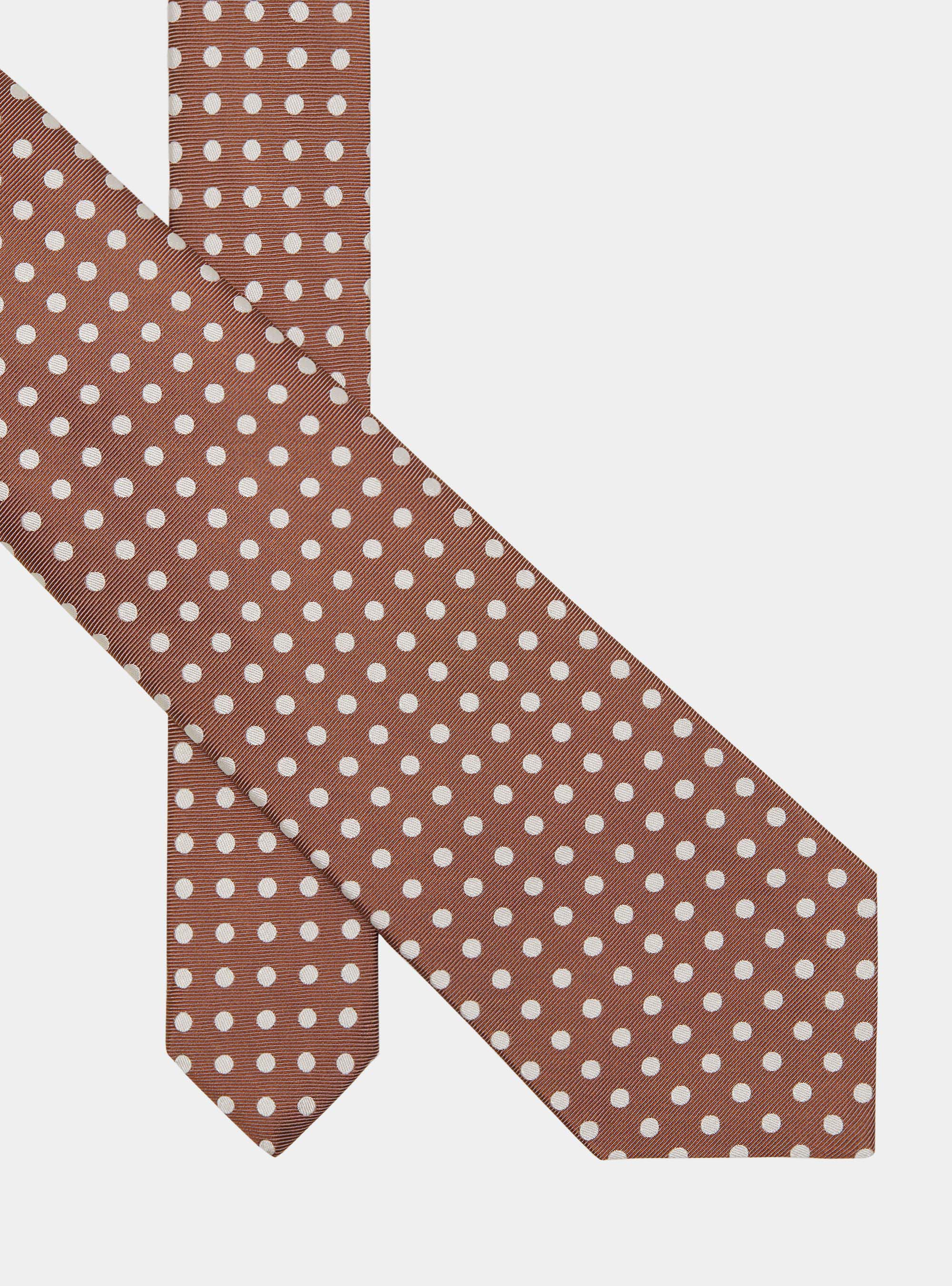Jacquard silk polka dot tie, MUD