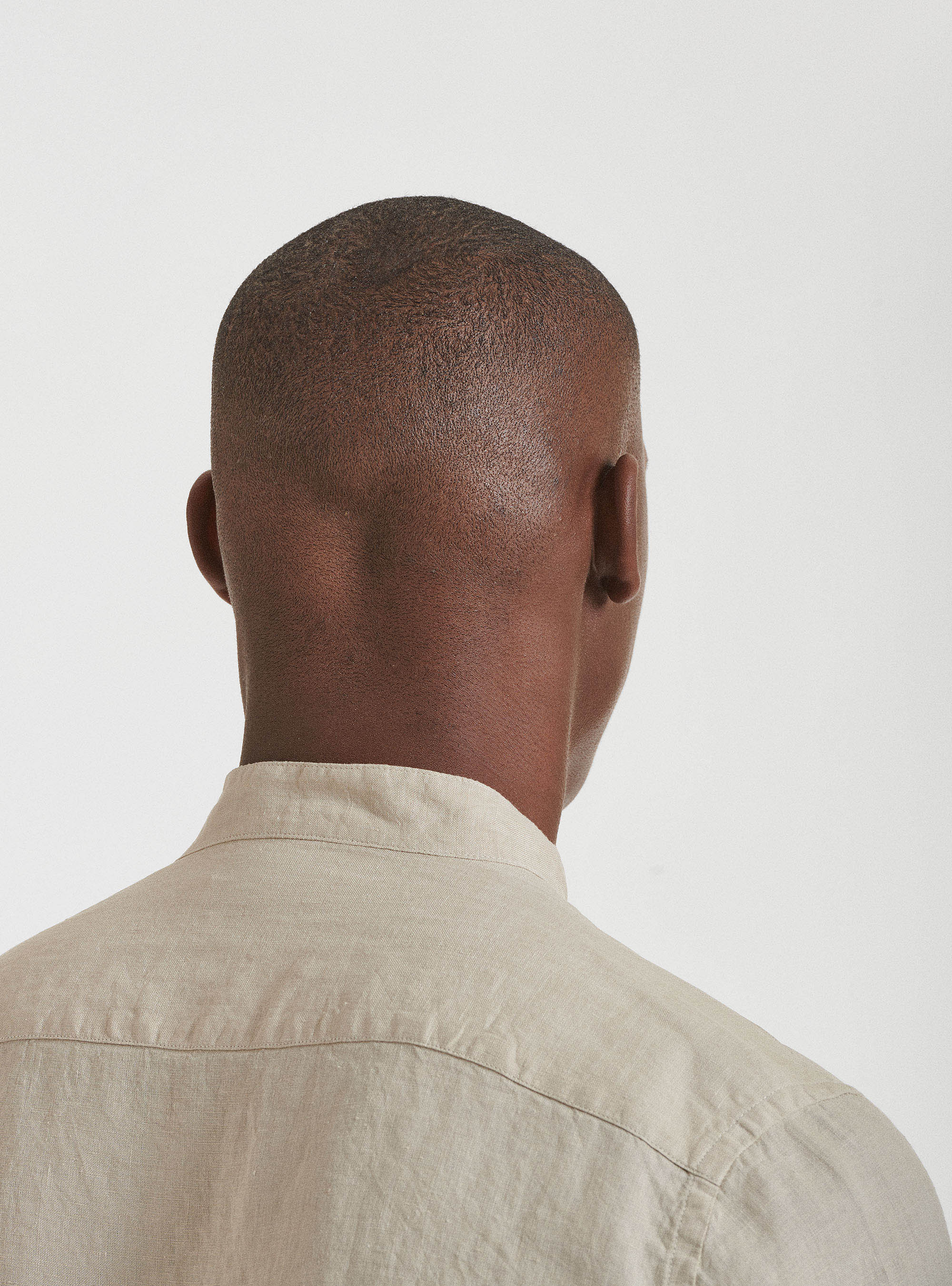 Pure linen Korean collar shirt, SAND