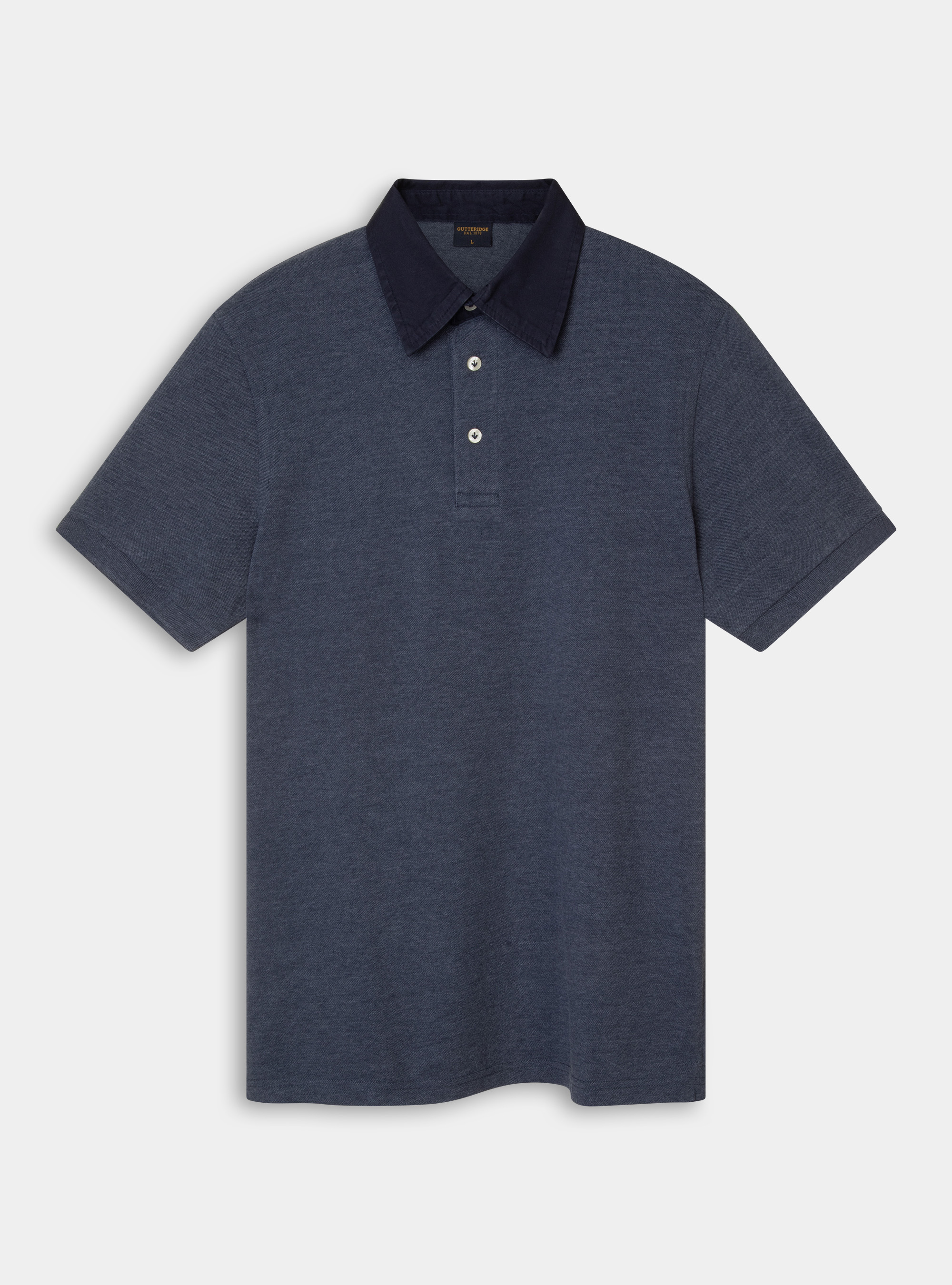 Twill shirt collar polo shirt, INK