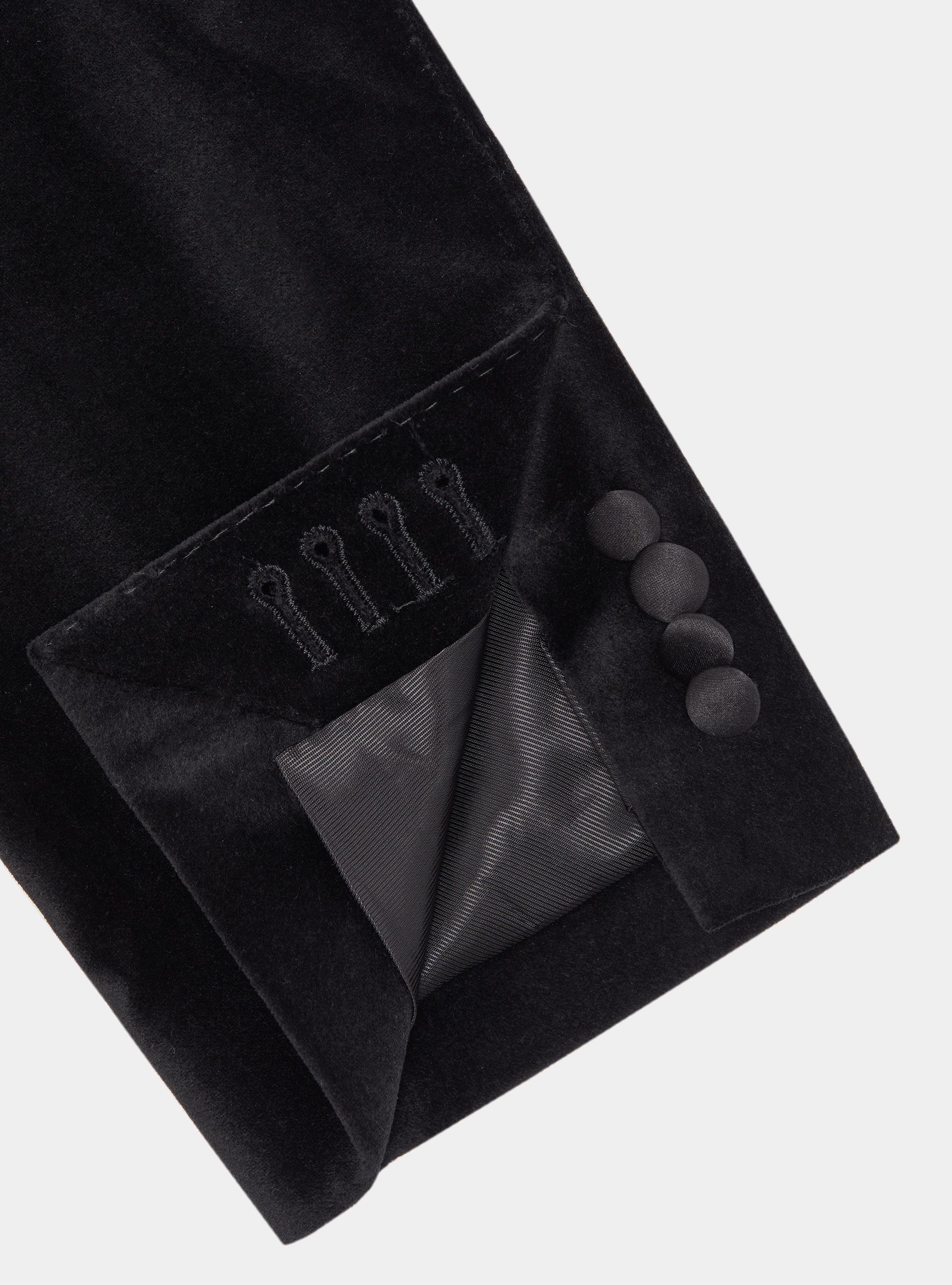 Veste de smoking en velours, NOIR