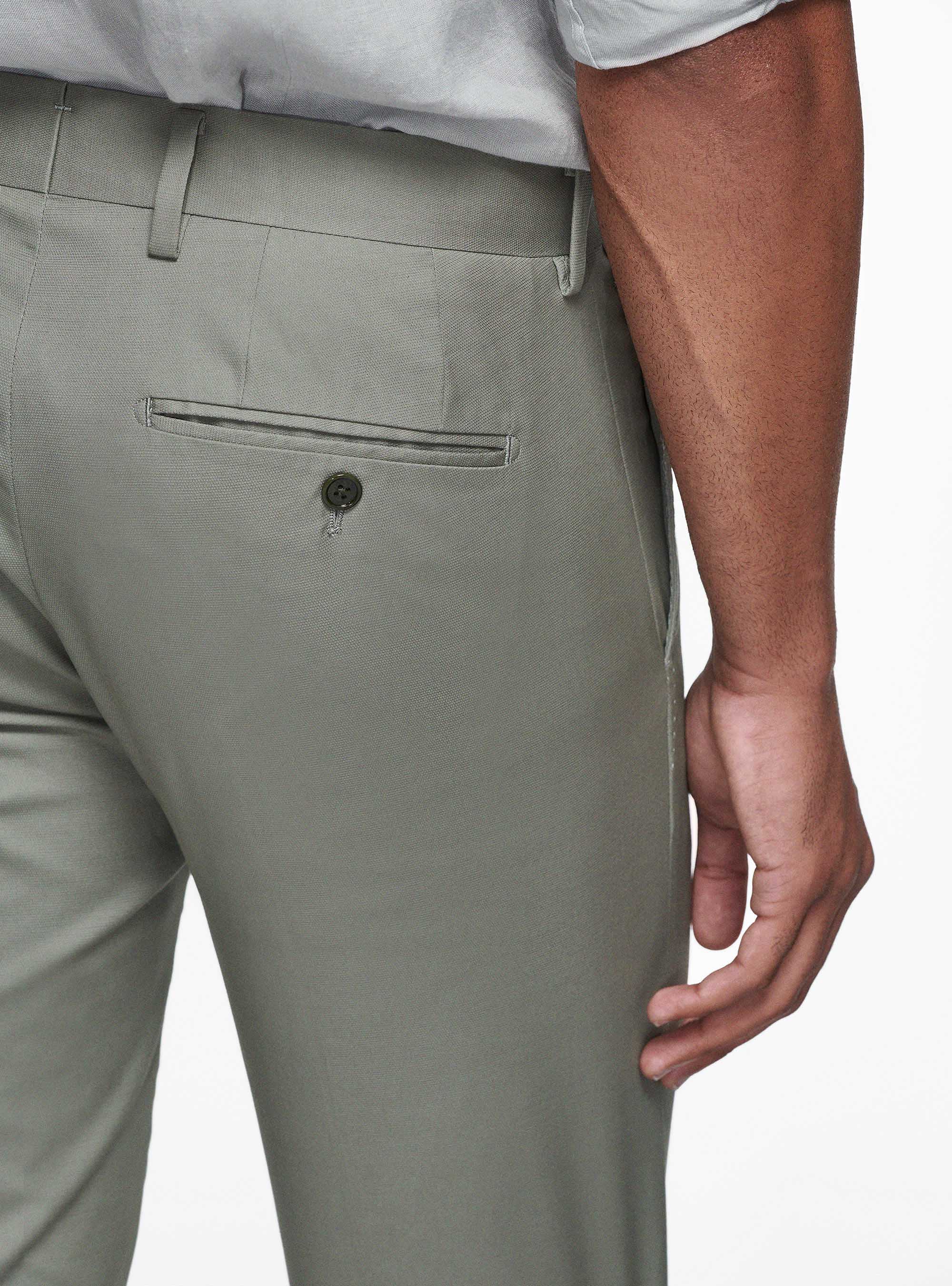 Pantaloni in puro cotone armaturato, SALVIA 0602C