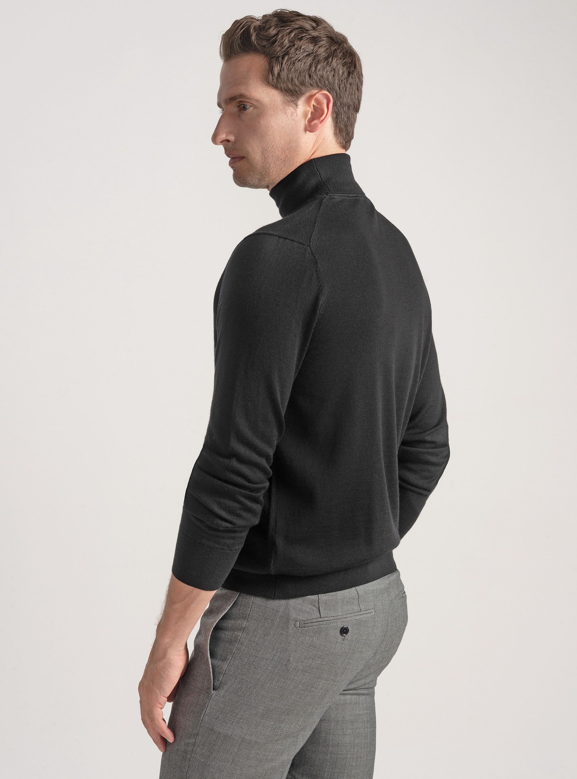 Dolcevita in pura lana merino extrafine, NERO