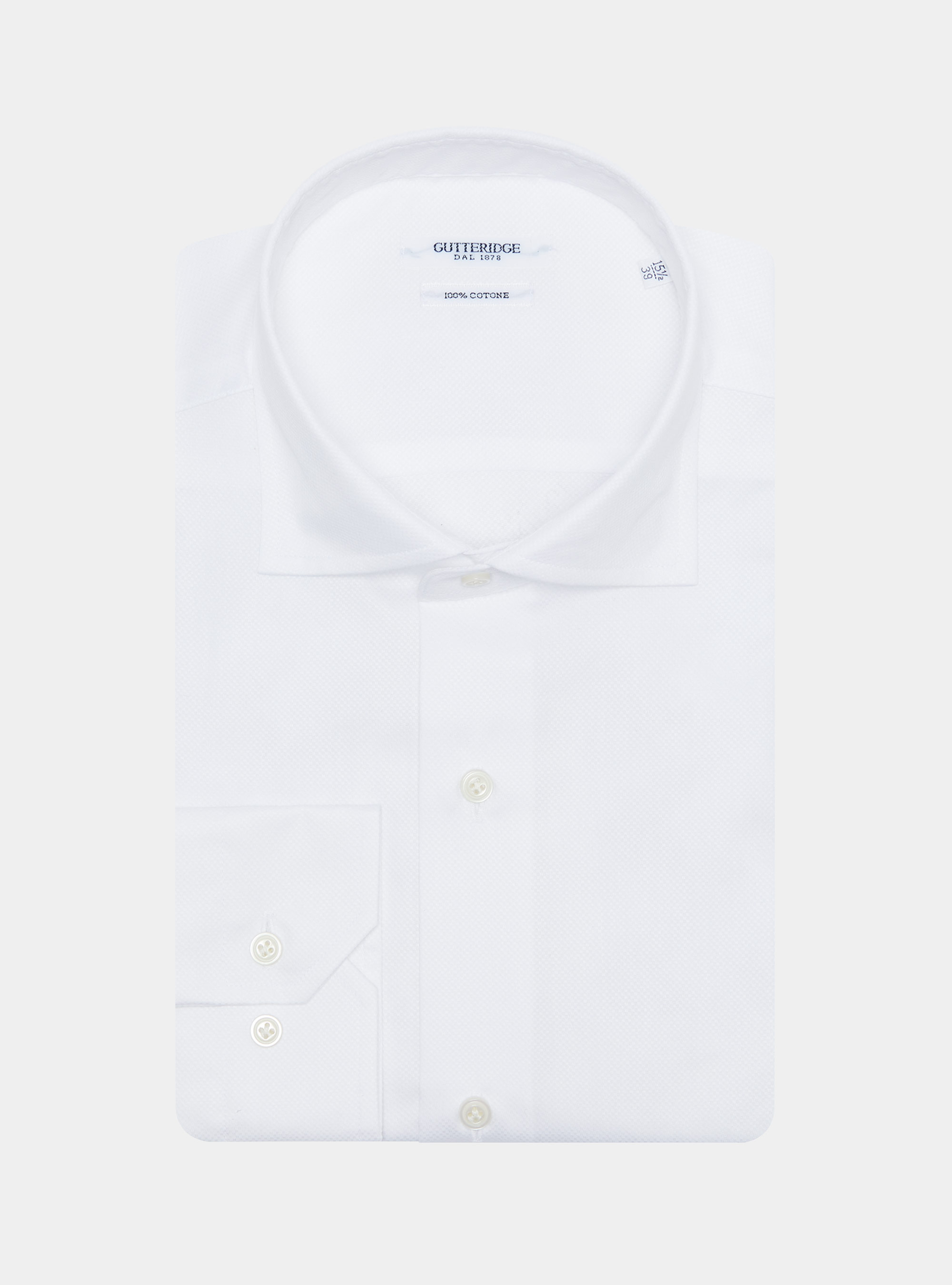 Camicia in puro cotone operato, BIANCO