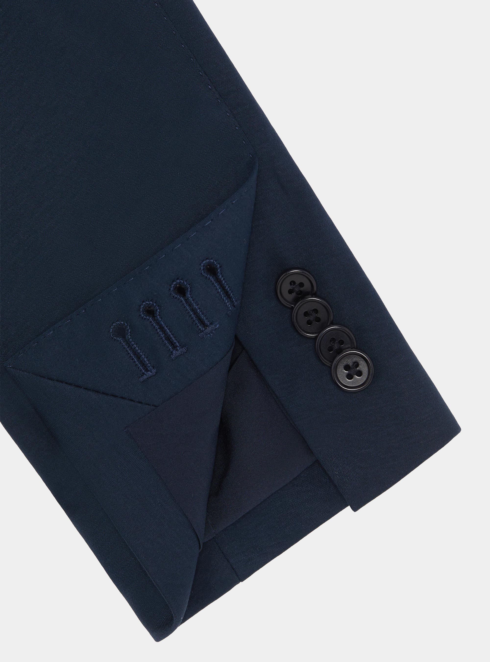 Technical cotton jersey blazer, NAVY BLUE