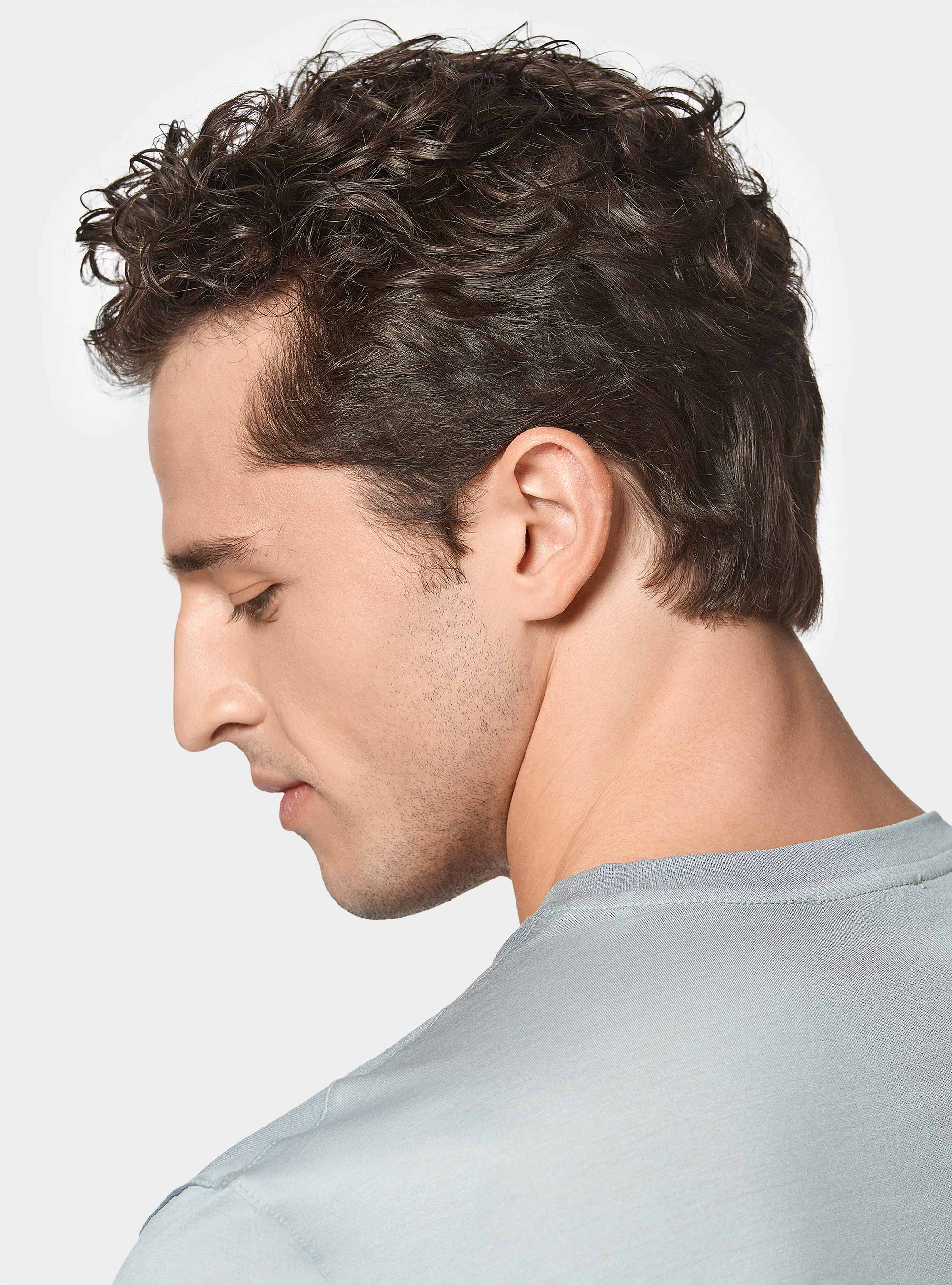 T-shirt mezza manica in filo di scozia, GRIGIO CHIARO