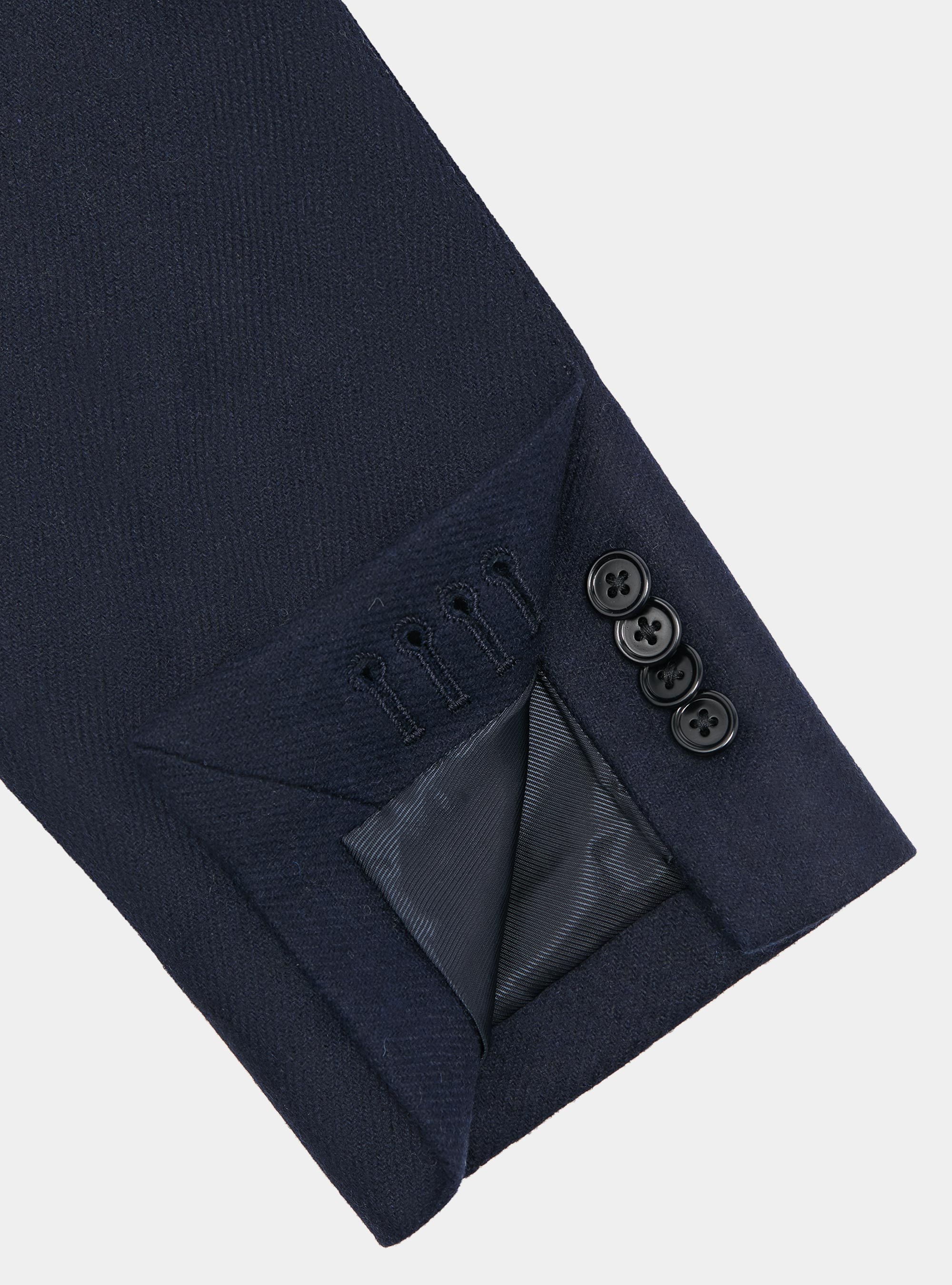 Americana de franela en mezcla de lana, AZUL MARINO