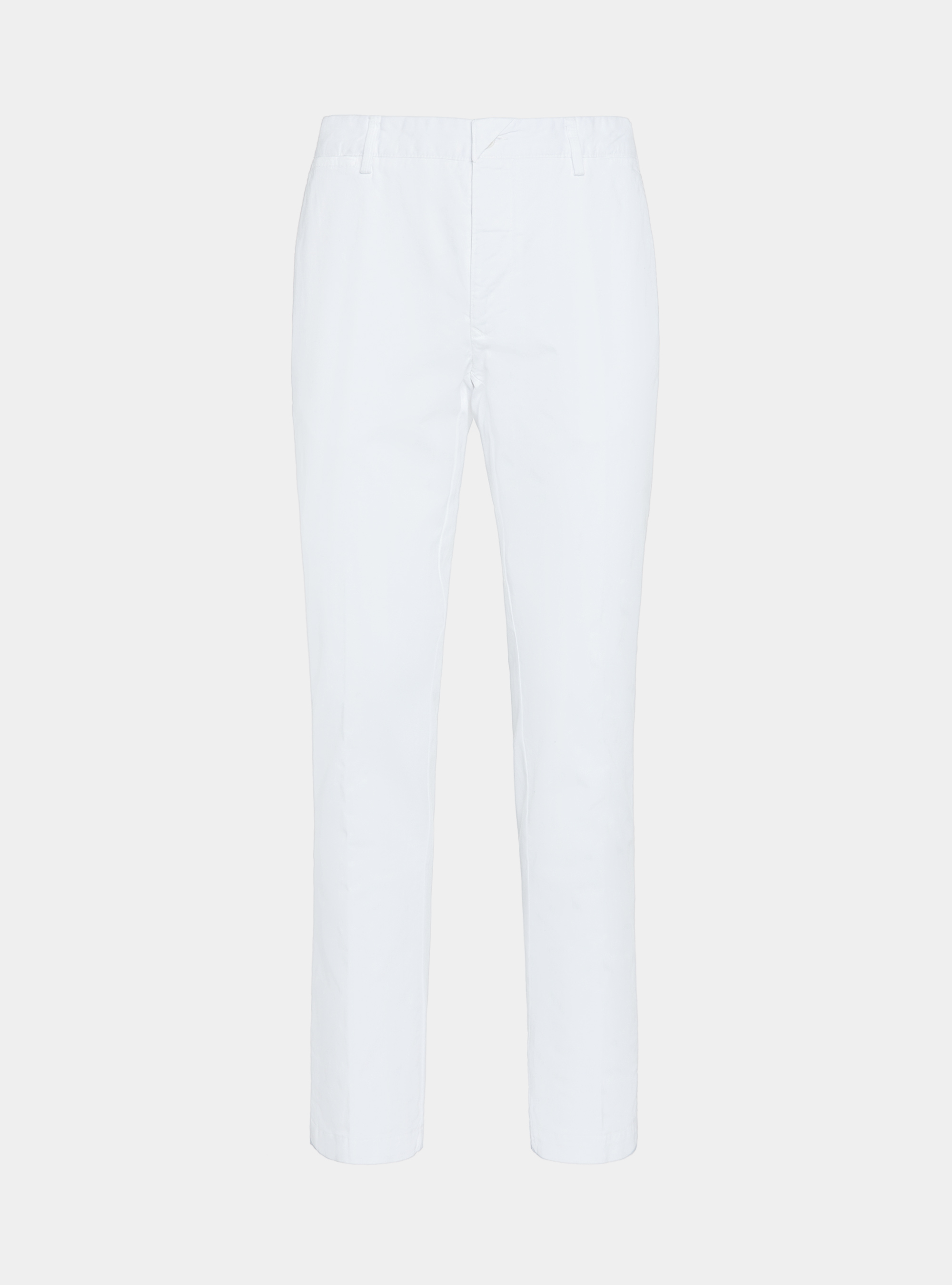 Pantal&oacute;n slim fit de sarga el&aacute;stica, BLANCO