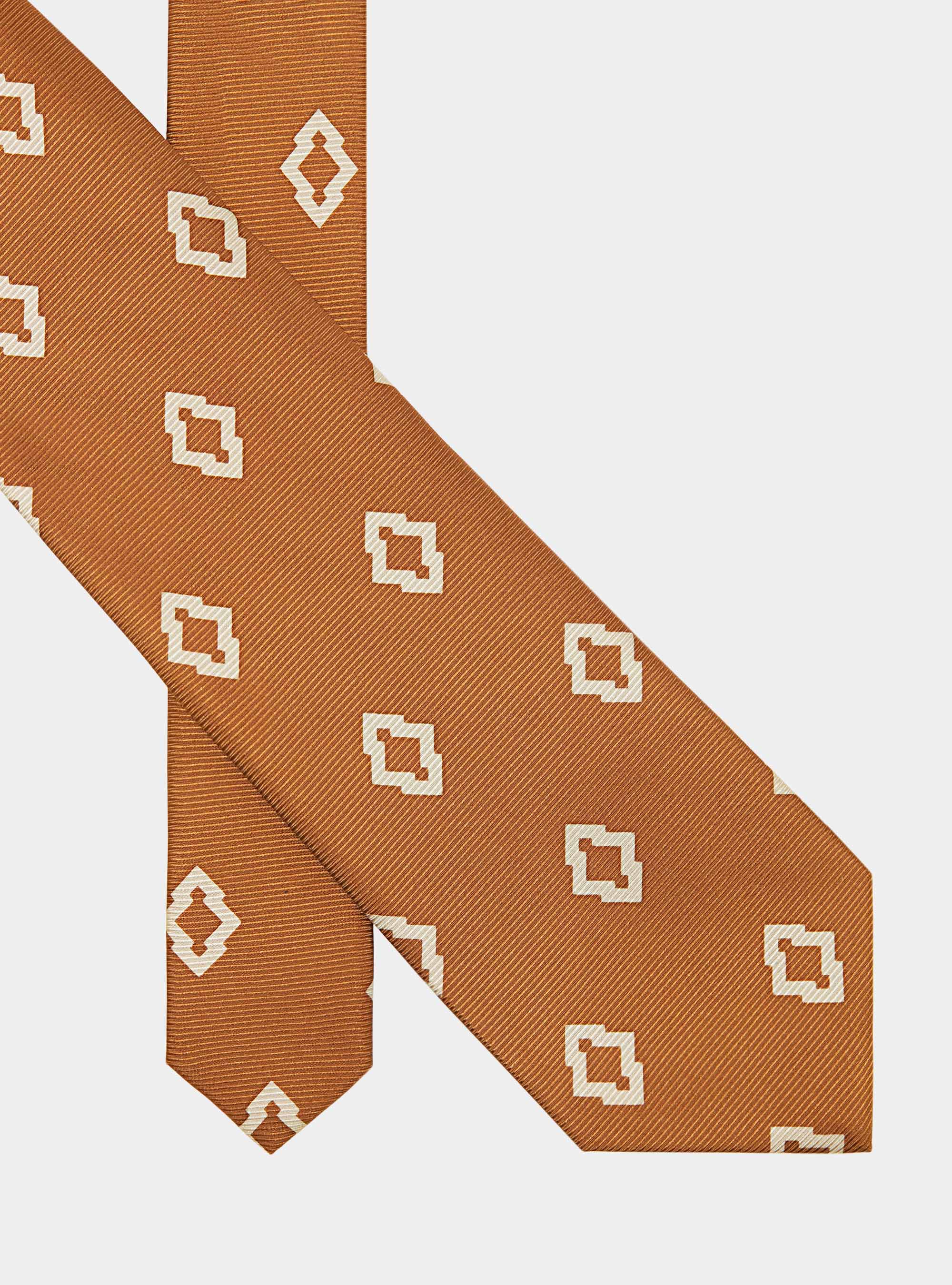 Cravate en soie à imprimé ethnique, 0711C OCRA