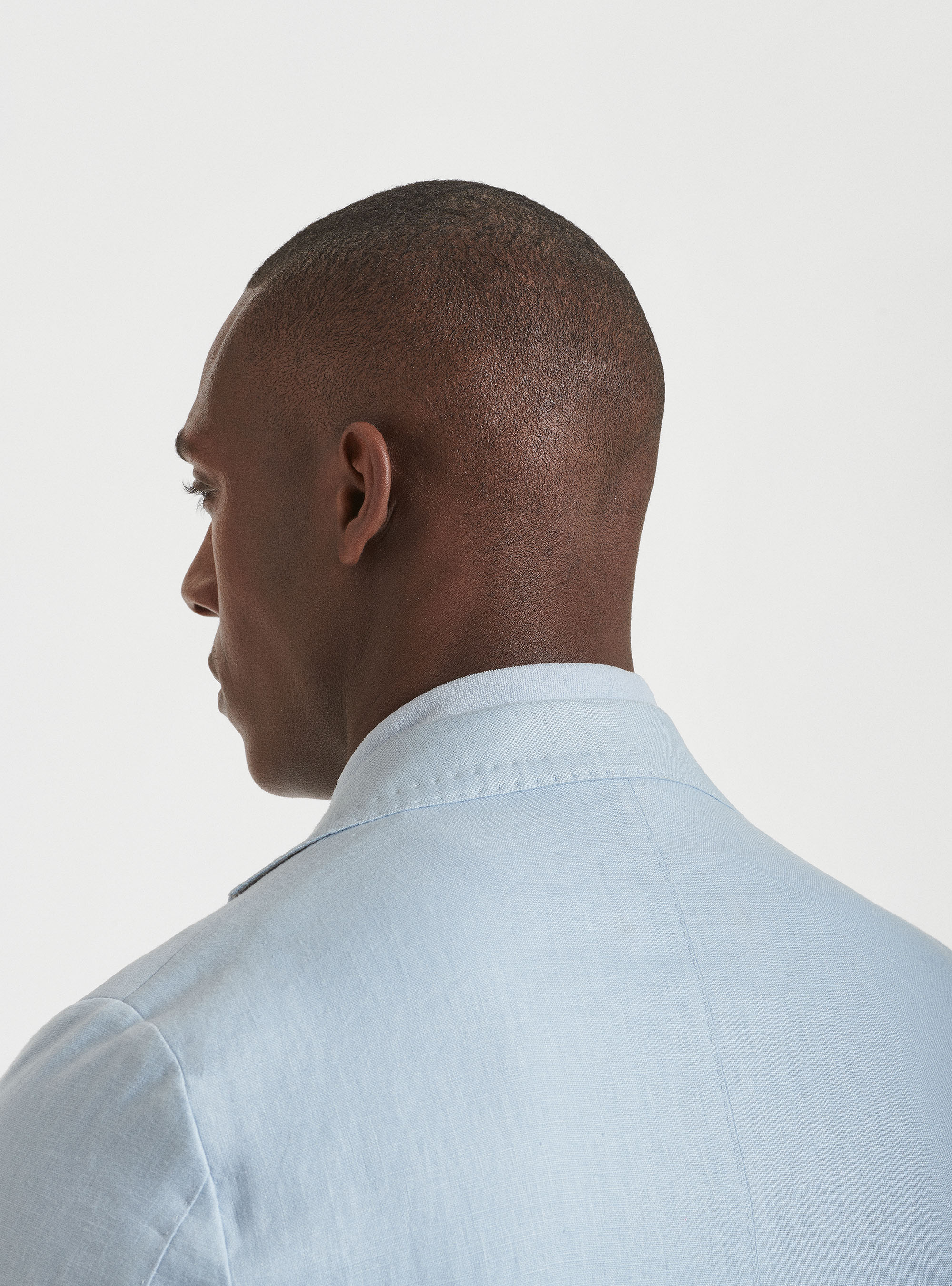 Giacca per abito in puro lino, AZZURRO