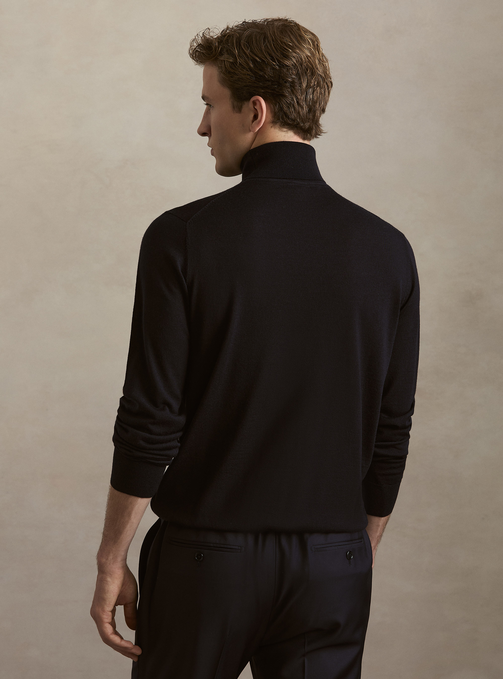 Dolcevita in pura lana merino extrafine, BLU NAVY