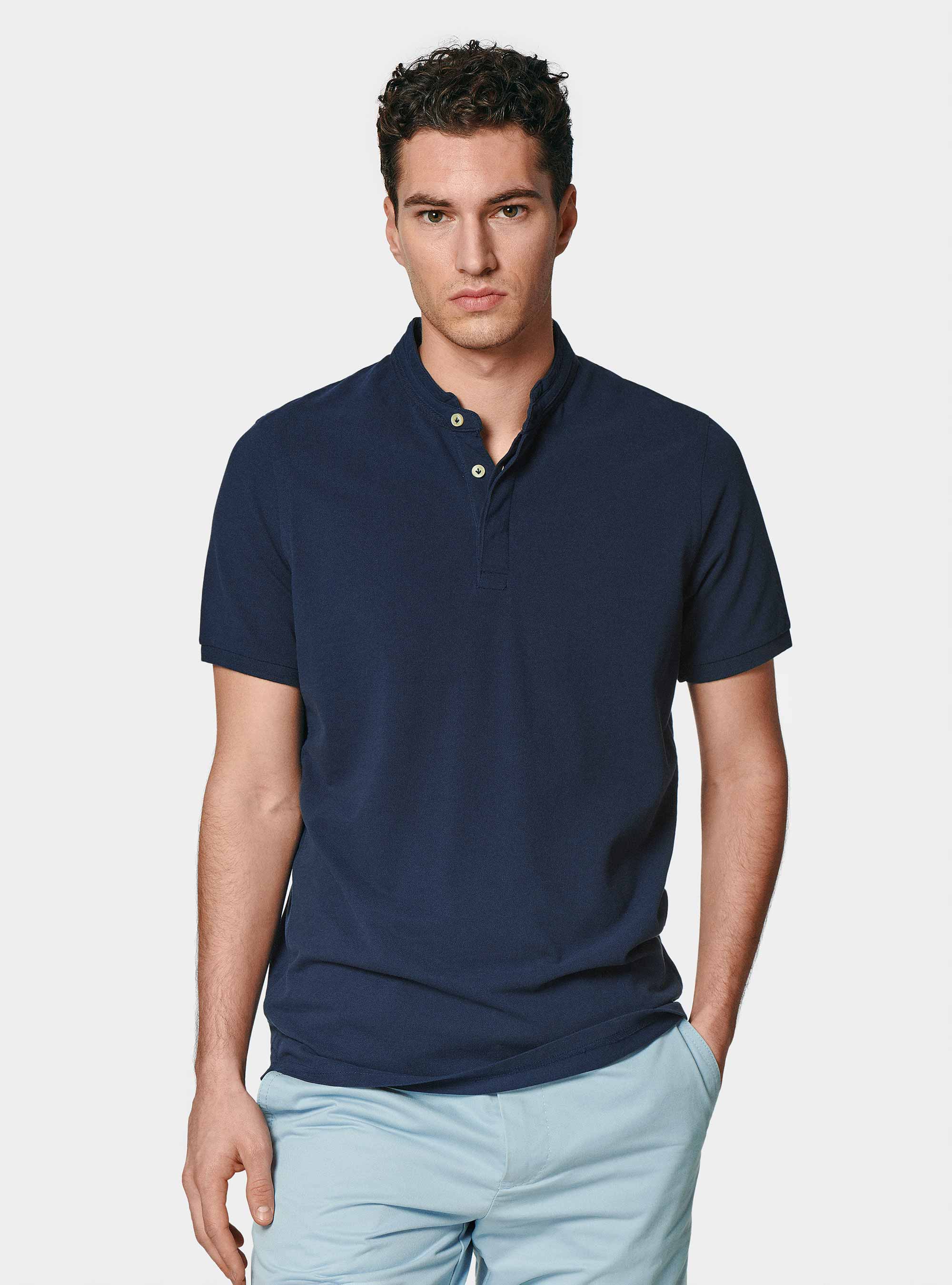 Polo en piqué coréen, BLEU