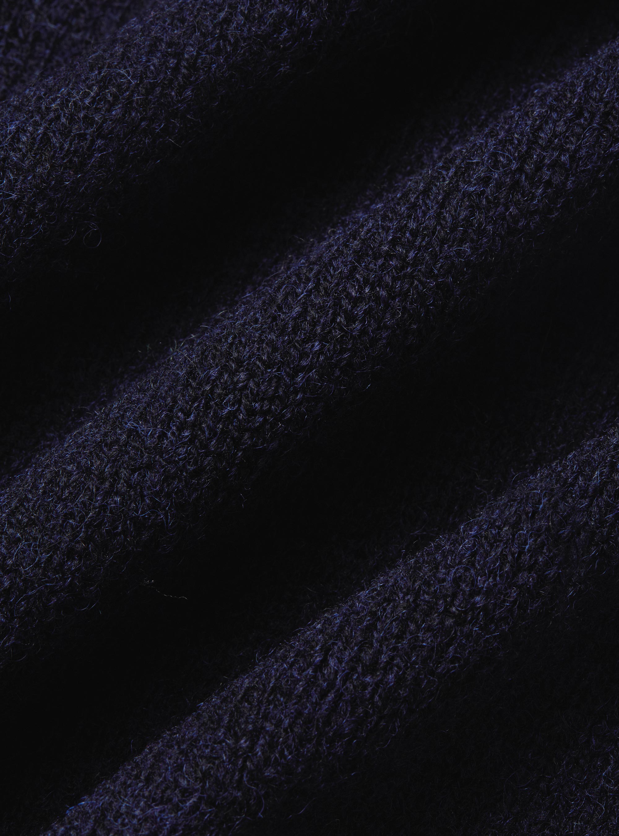 Shetland wool knit cardigan, NAVY BLUE