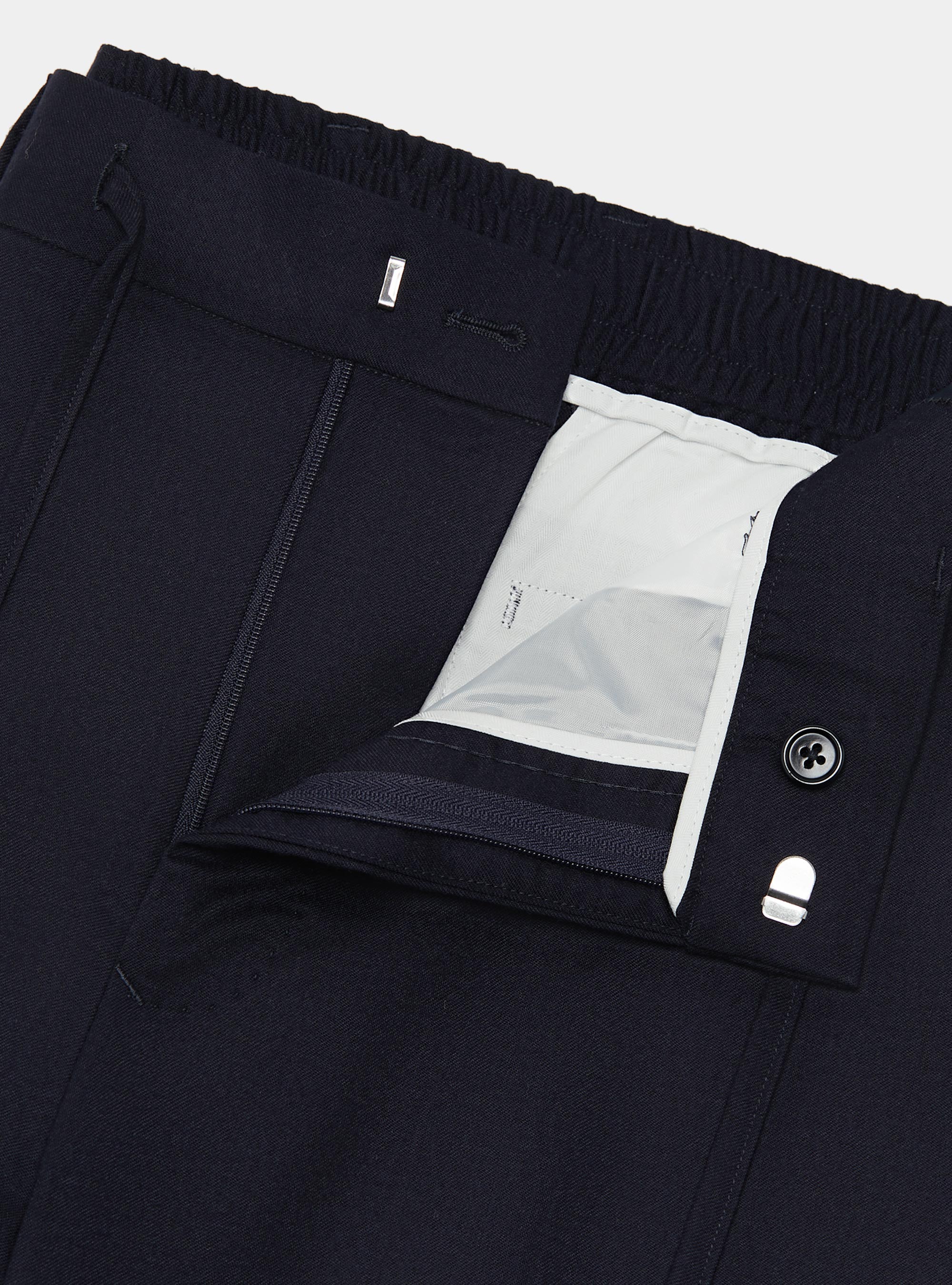 Pantaloni con coulisse in flanella Vitale Barberis Canonico, BLU NAVY