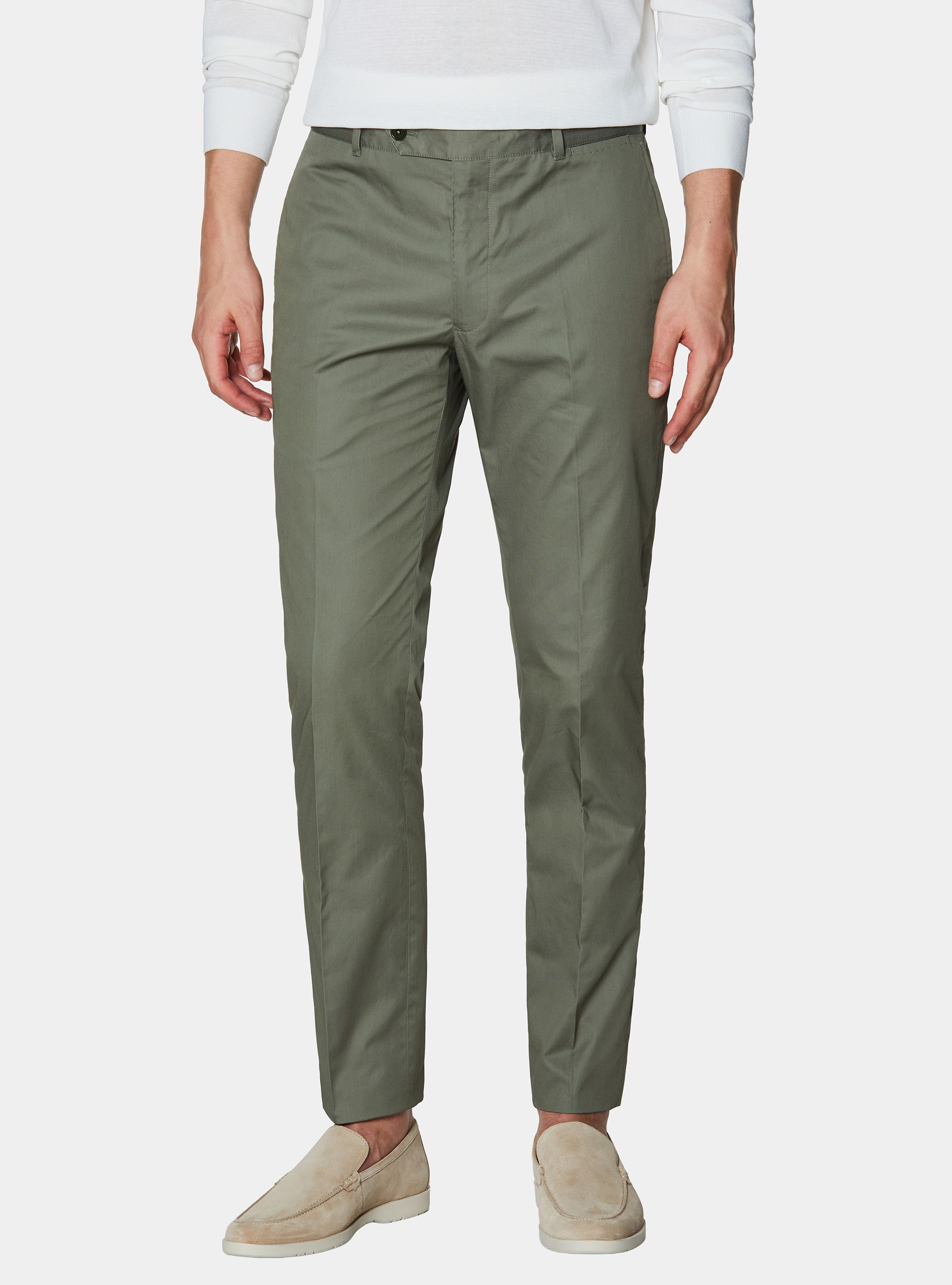 Pantaloni chino in twill leggero, SALVIA 0602C
