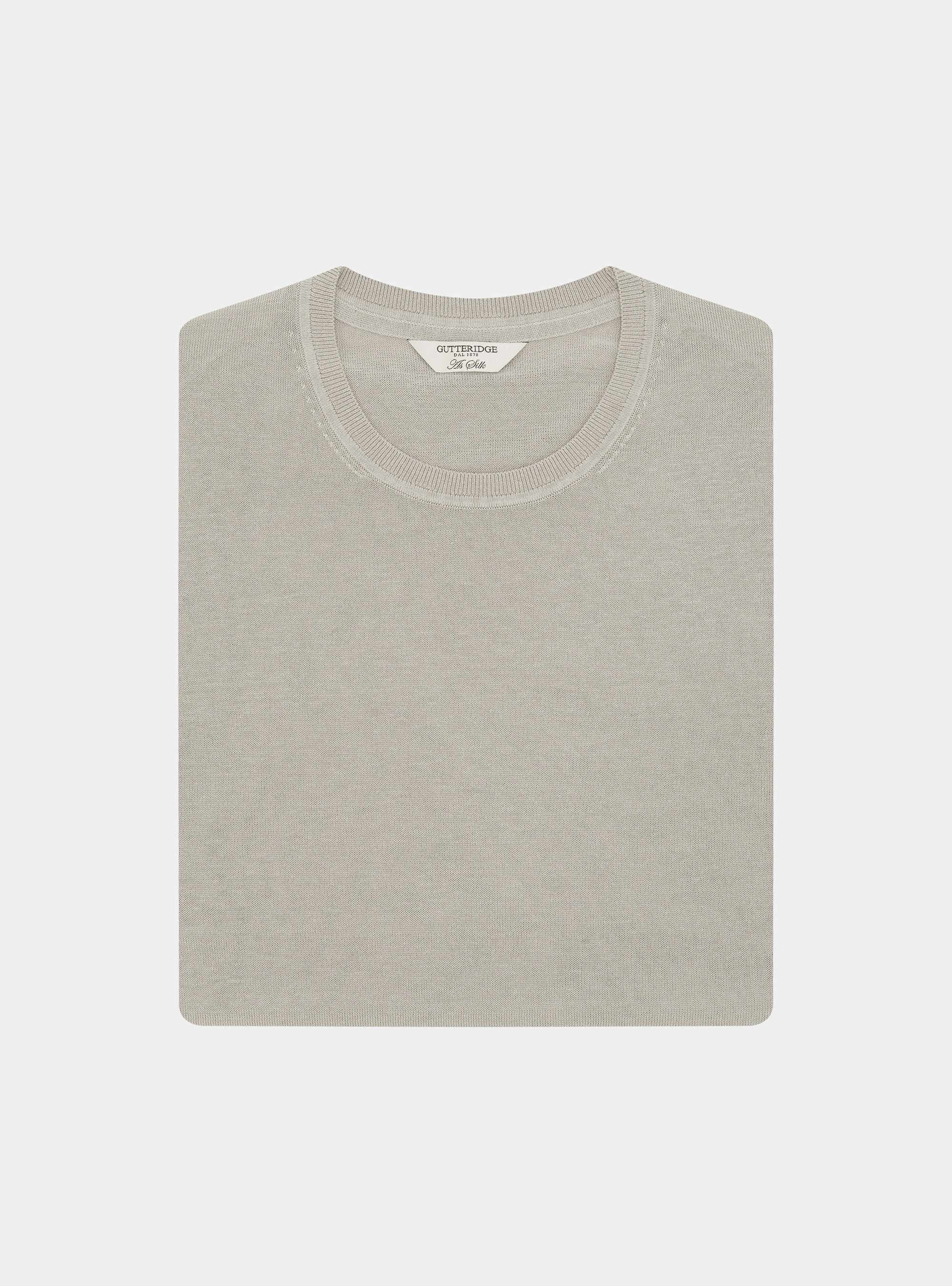 Cotton and silk crew neck sweater, SAND