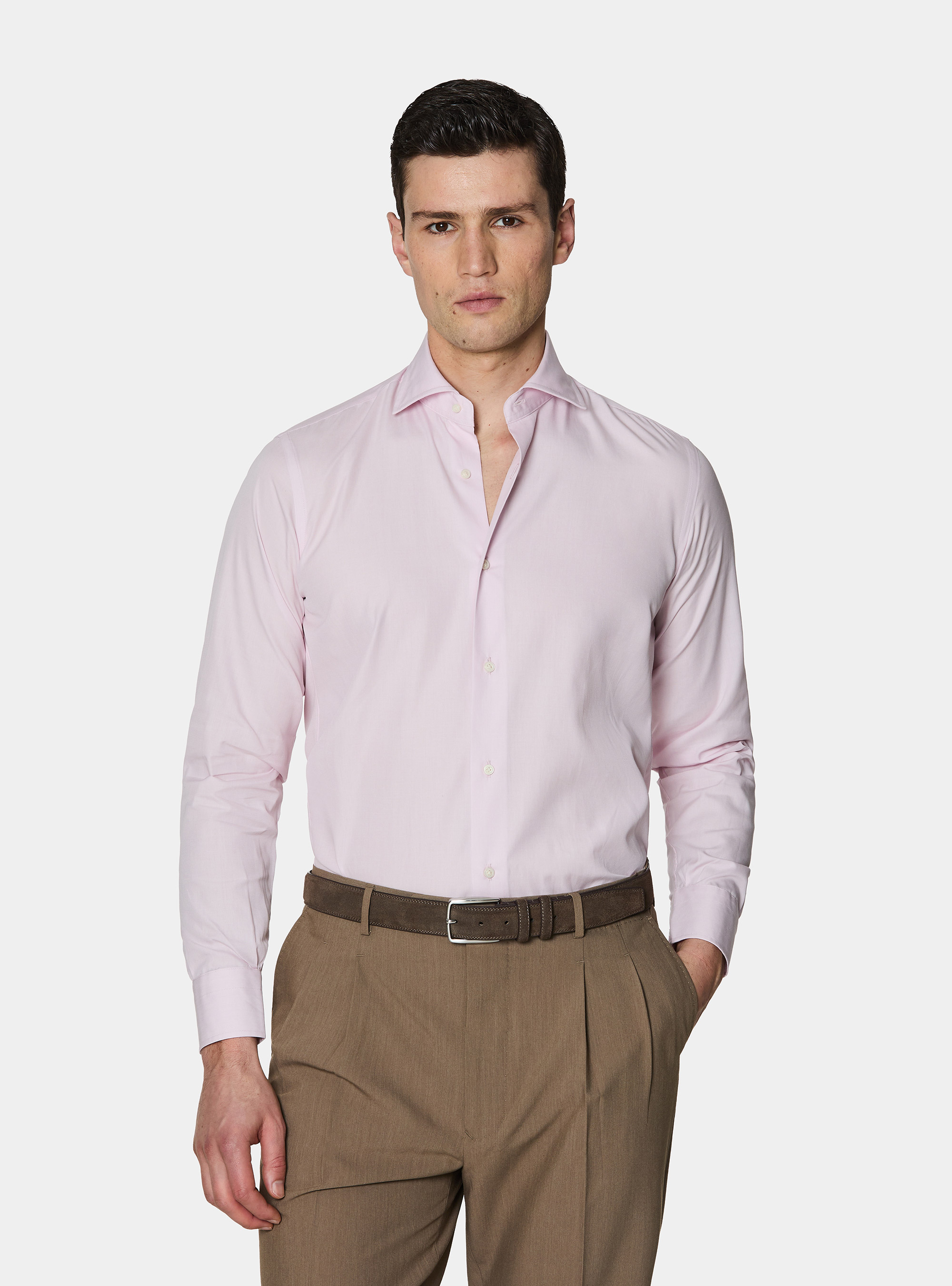 Chemise en coton fil &agrave; fil, ROSE