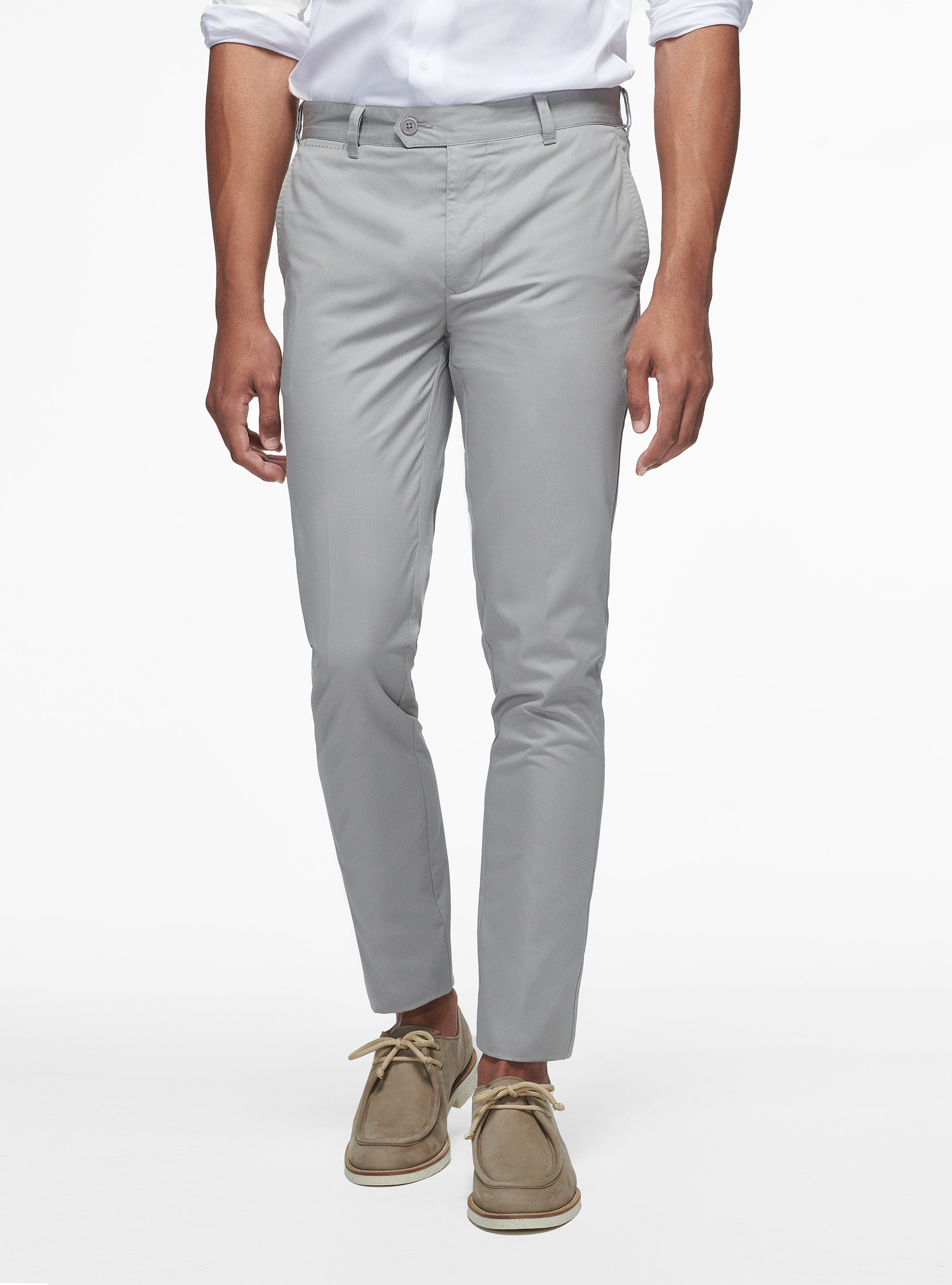 Gutteridge - Lightweight twill slim trousers, Unisex, Light Grey Melange, Size: 44