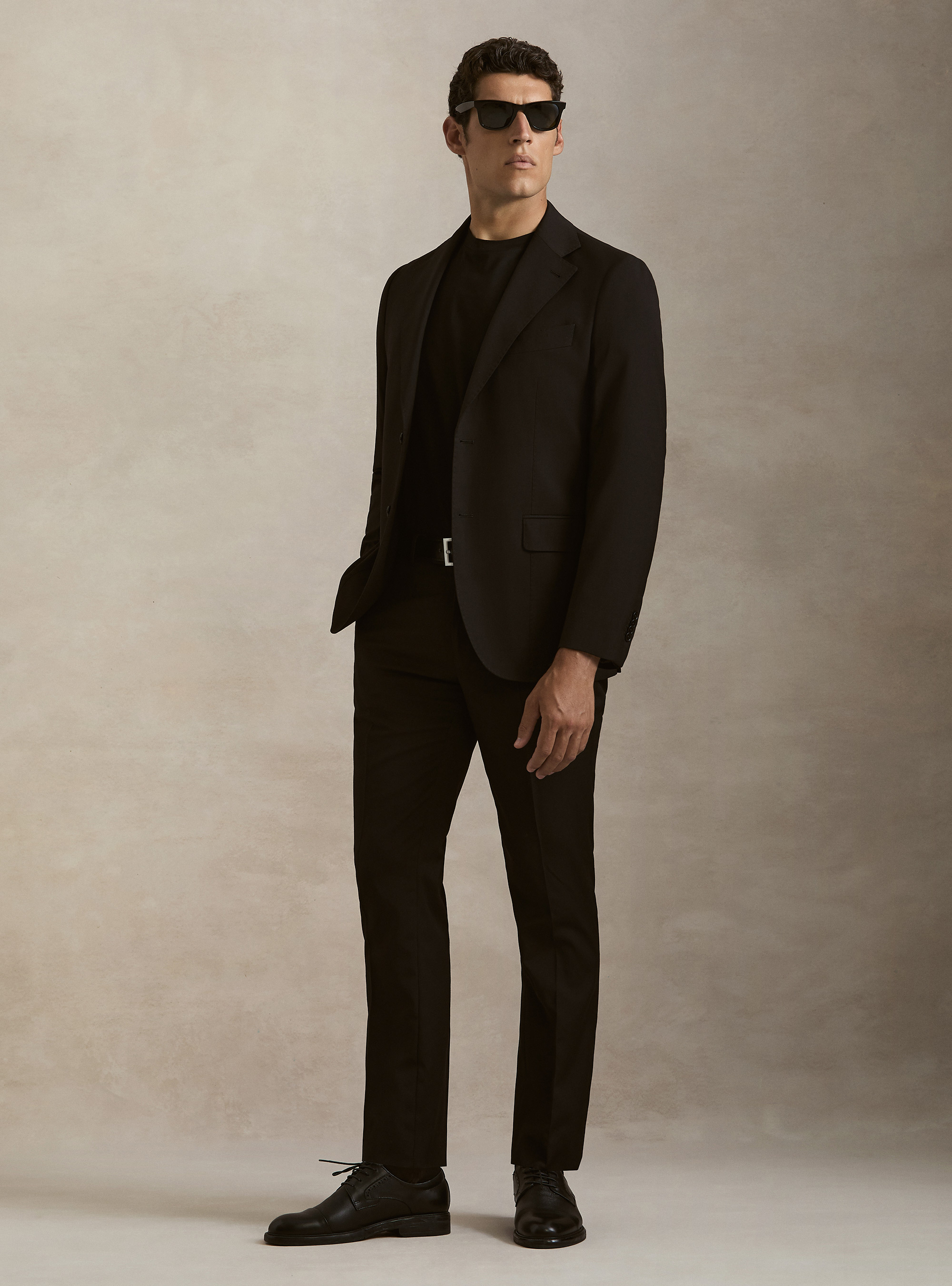 Slim fit classic suit blazer, BLACK