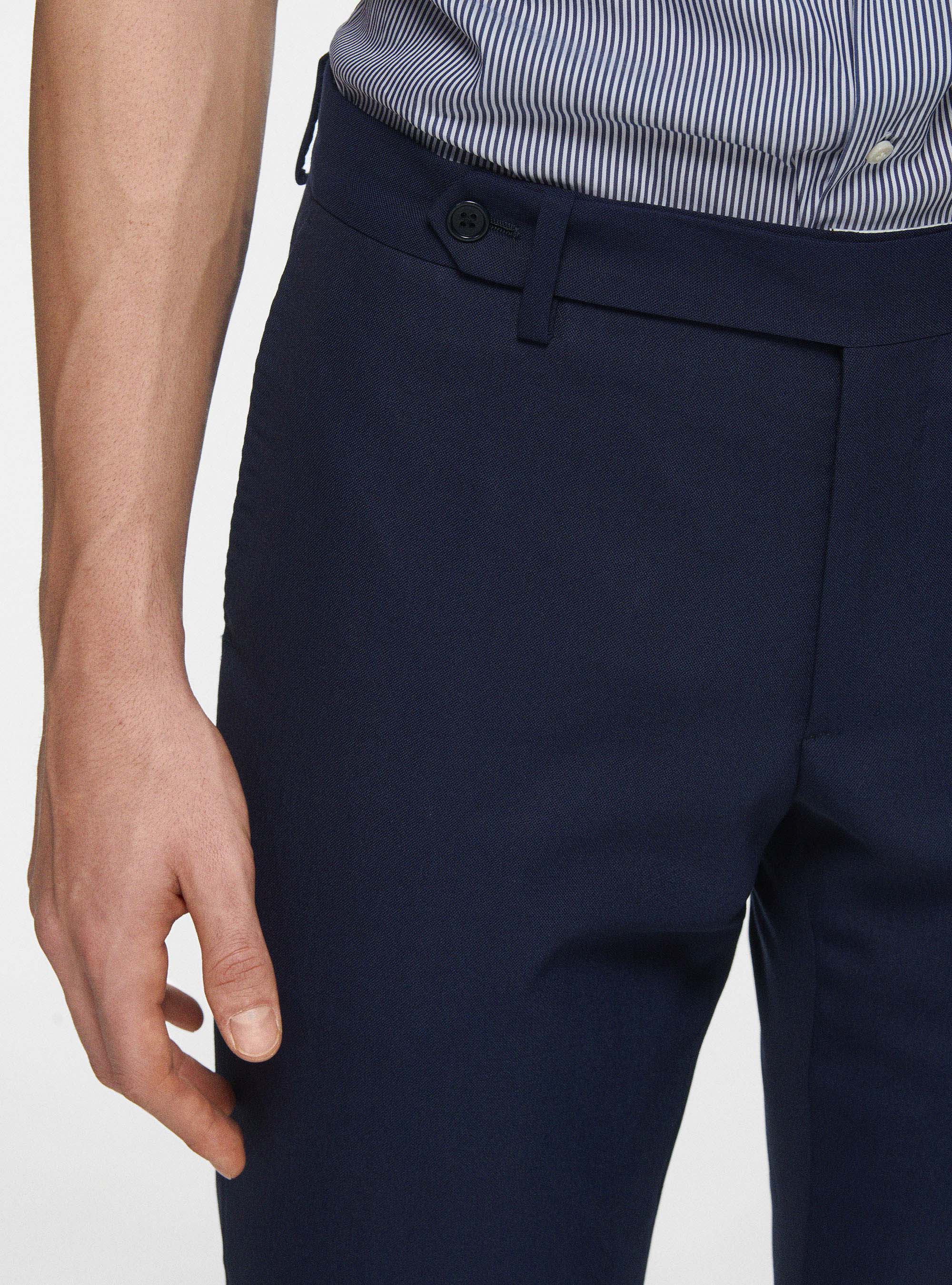 Pantaloni travel in pura lana Cerruti, BLU NAVY