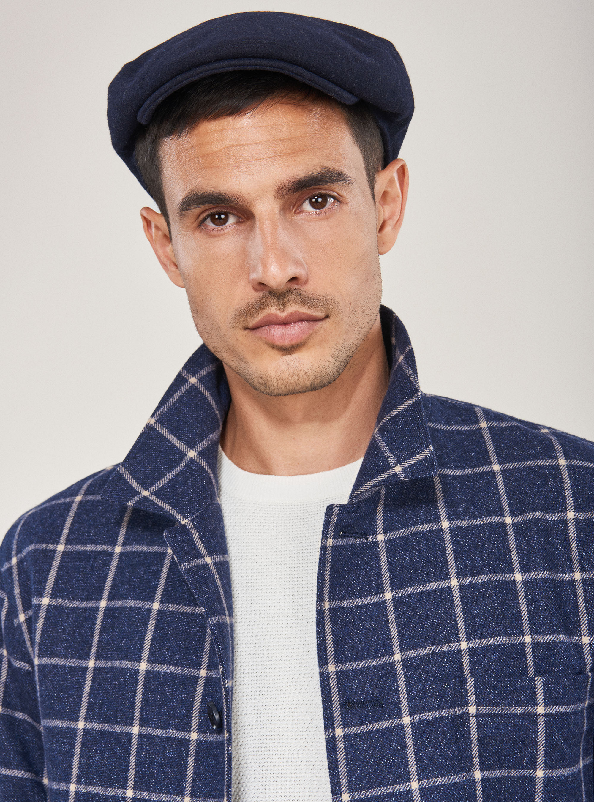 Giacca worker a quadri, BLU NAVY