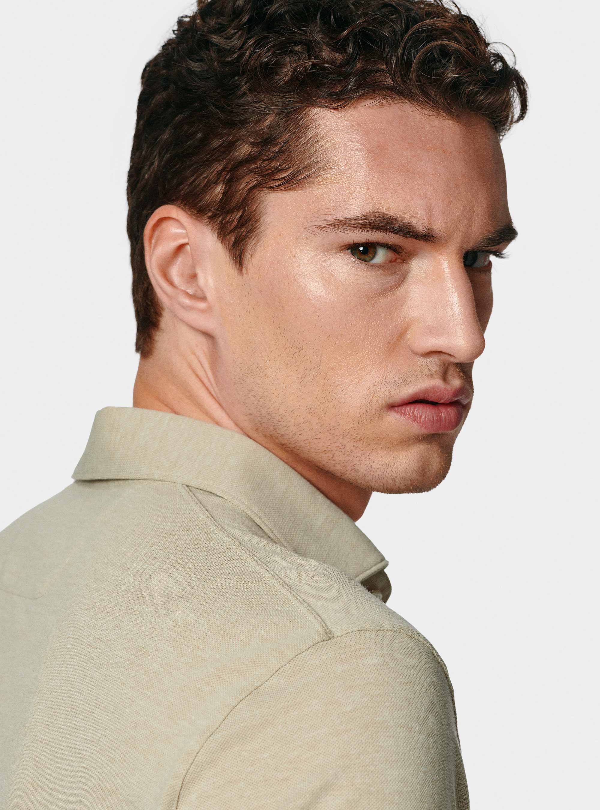 Polo GT01 in piquet stretch, SABBIA