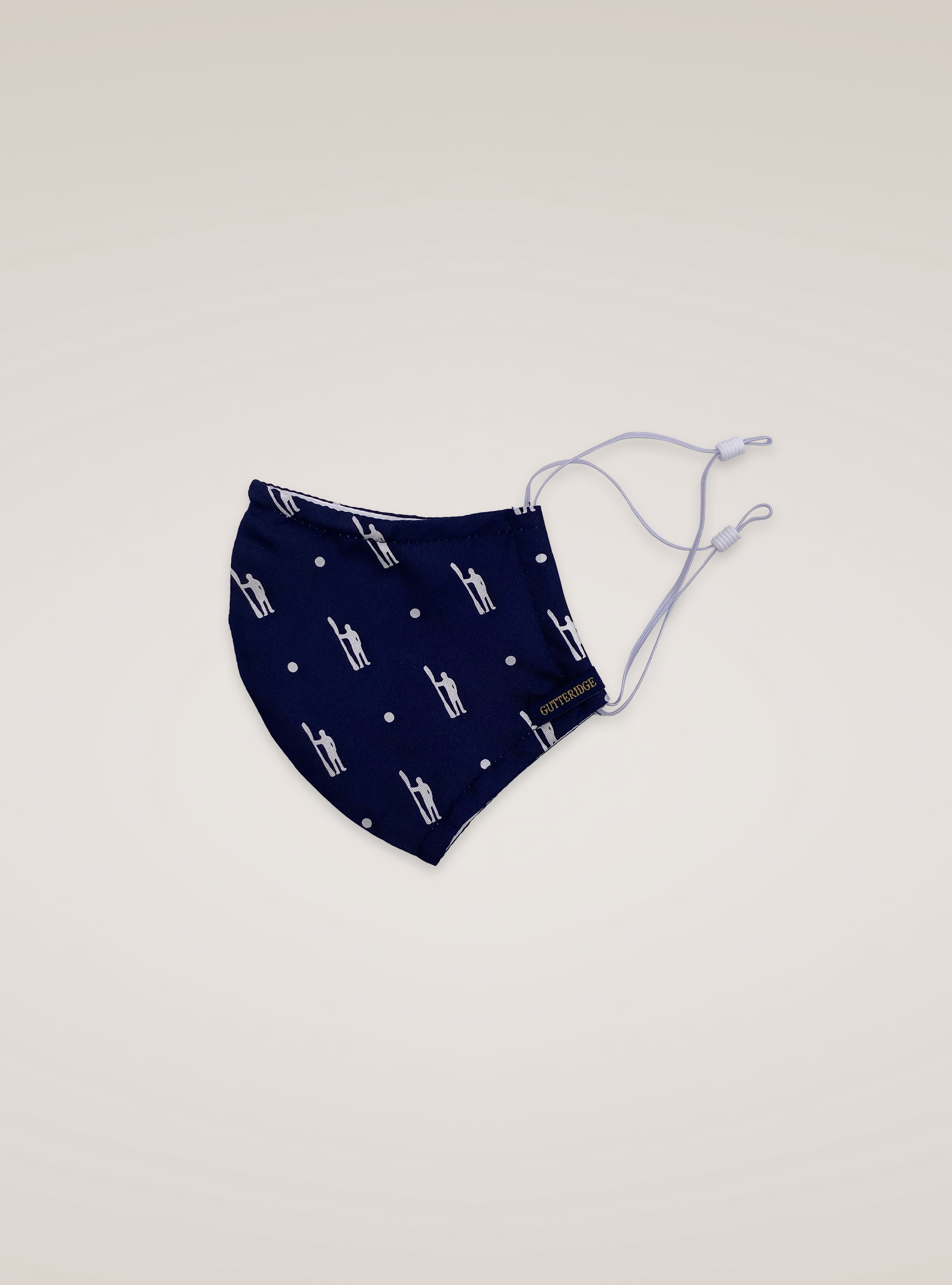 Copri mascherina in seta fantasia canottiere, BLU NAVY