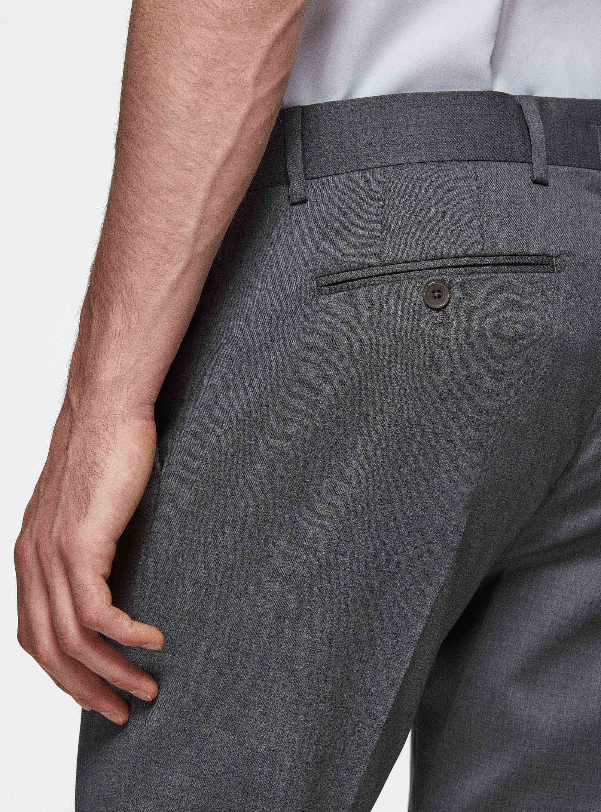 Pantaloni per abito in pura lana superfine 110's Reda, GRIGIO CHIARO