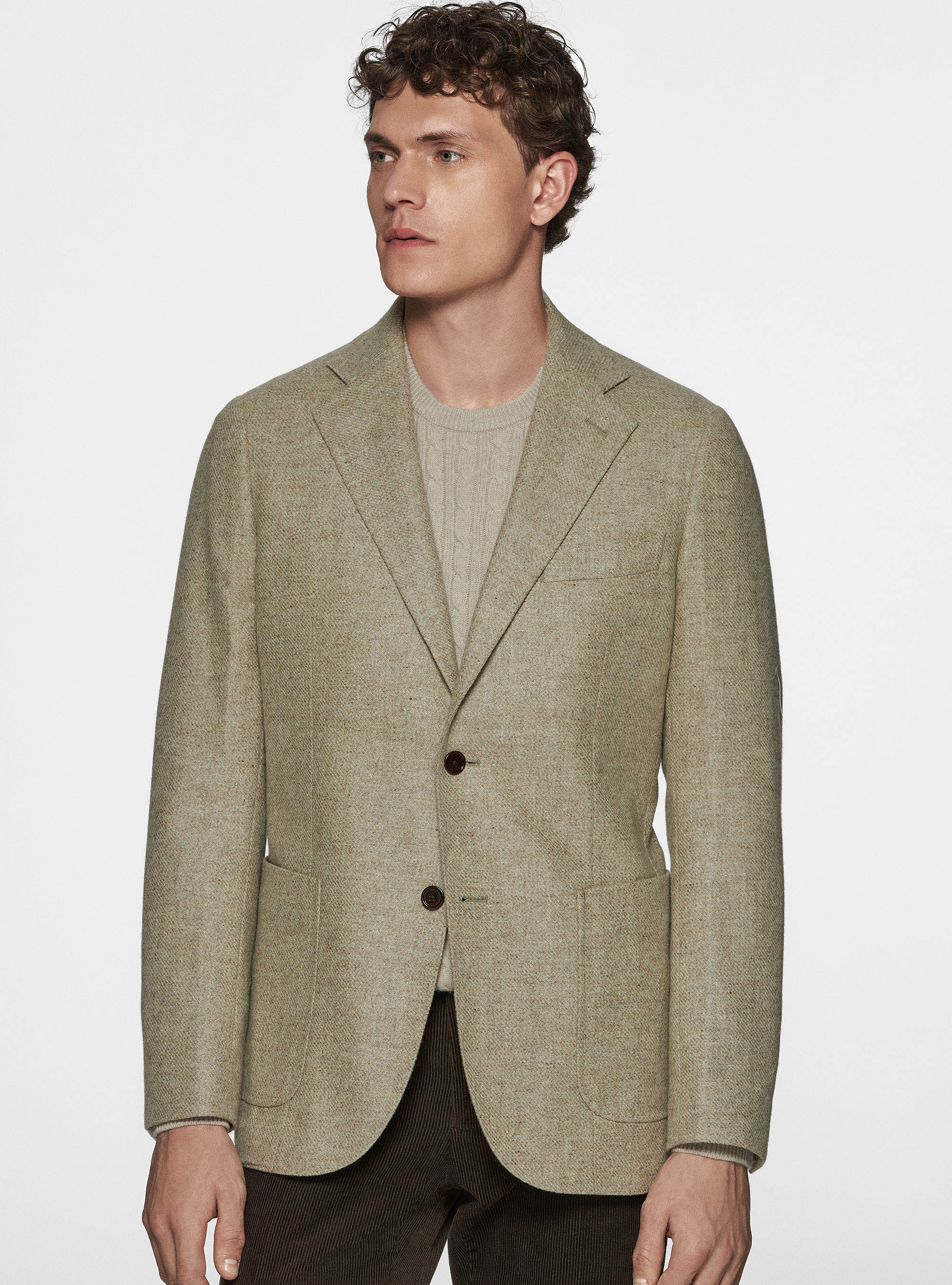 Lanificio di Pray cashmere wool blazer, SAND