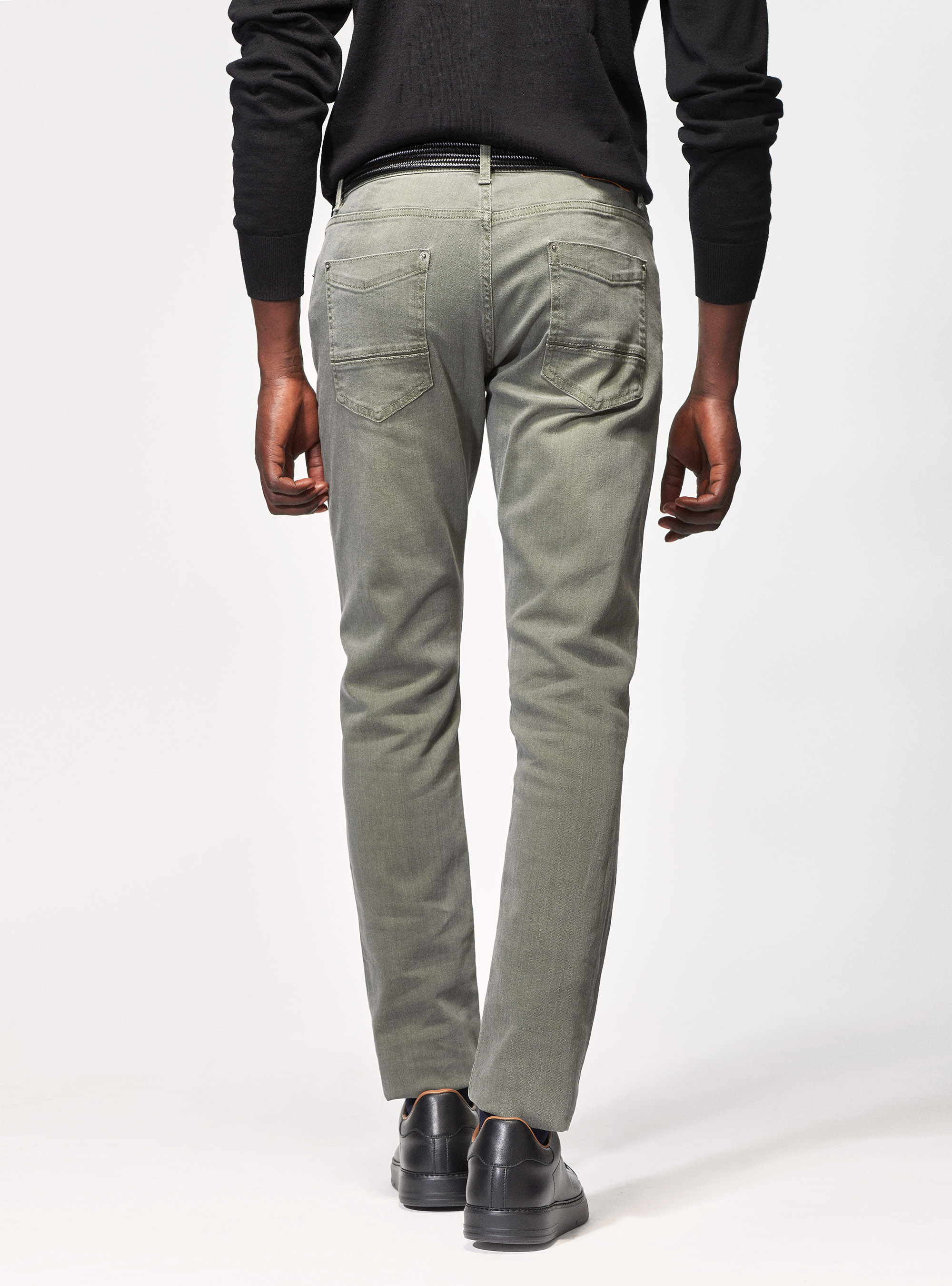 Coloured tailor fit jeans, GREEN