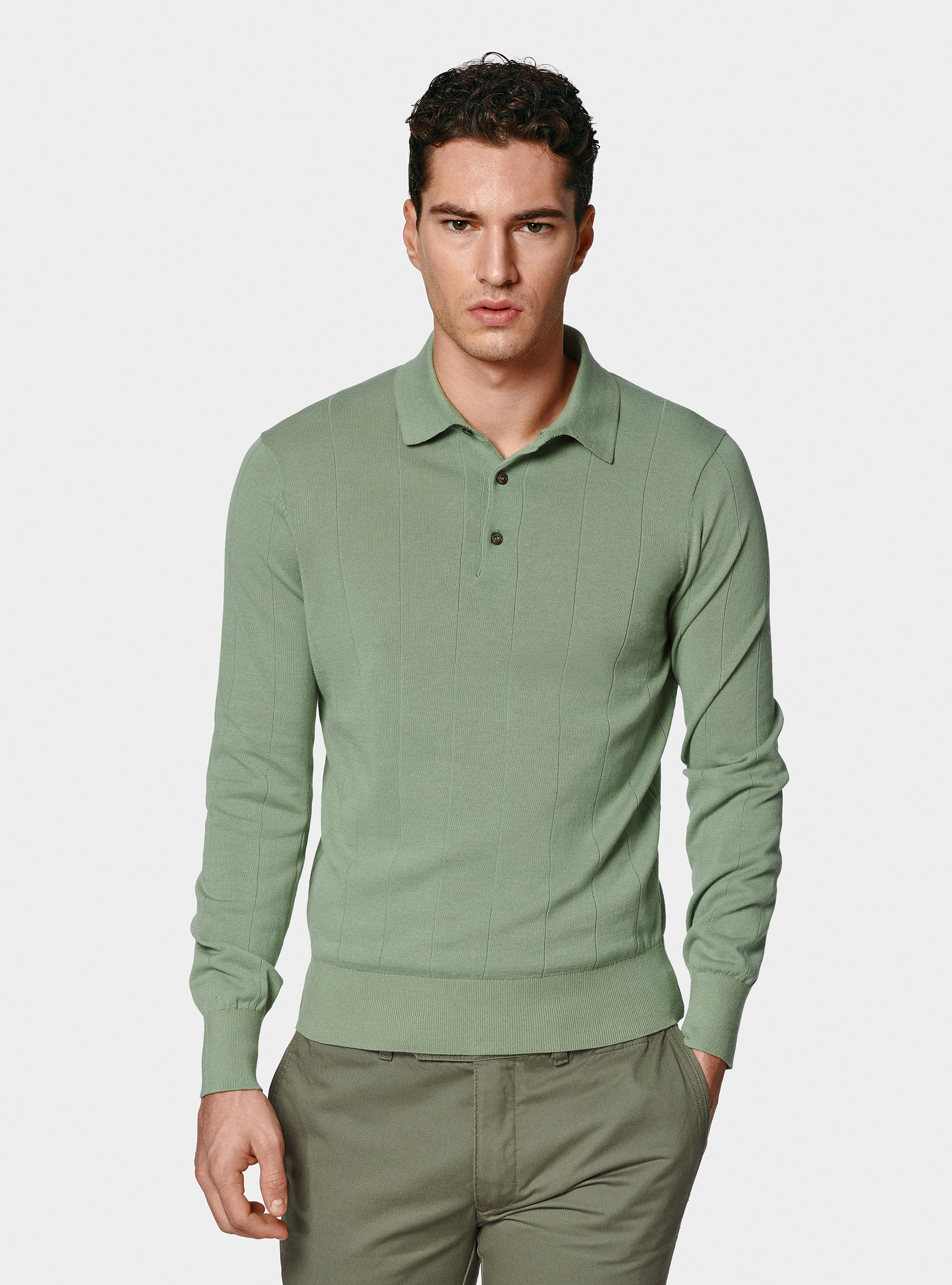 Polo in maglia manica lunga