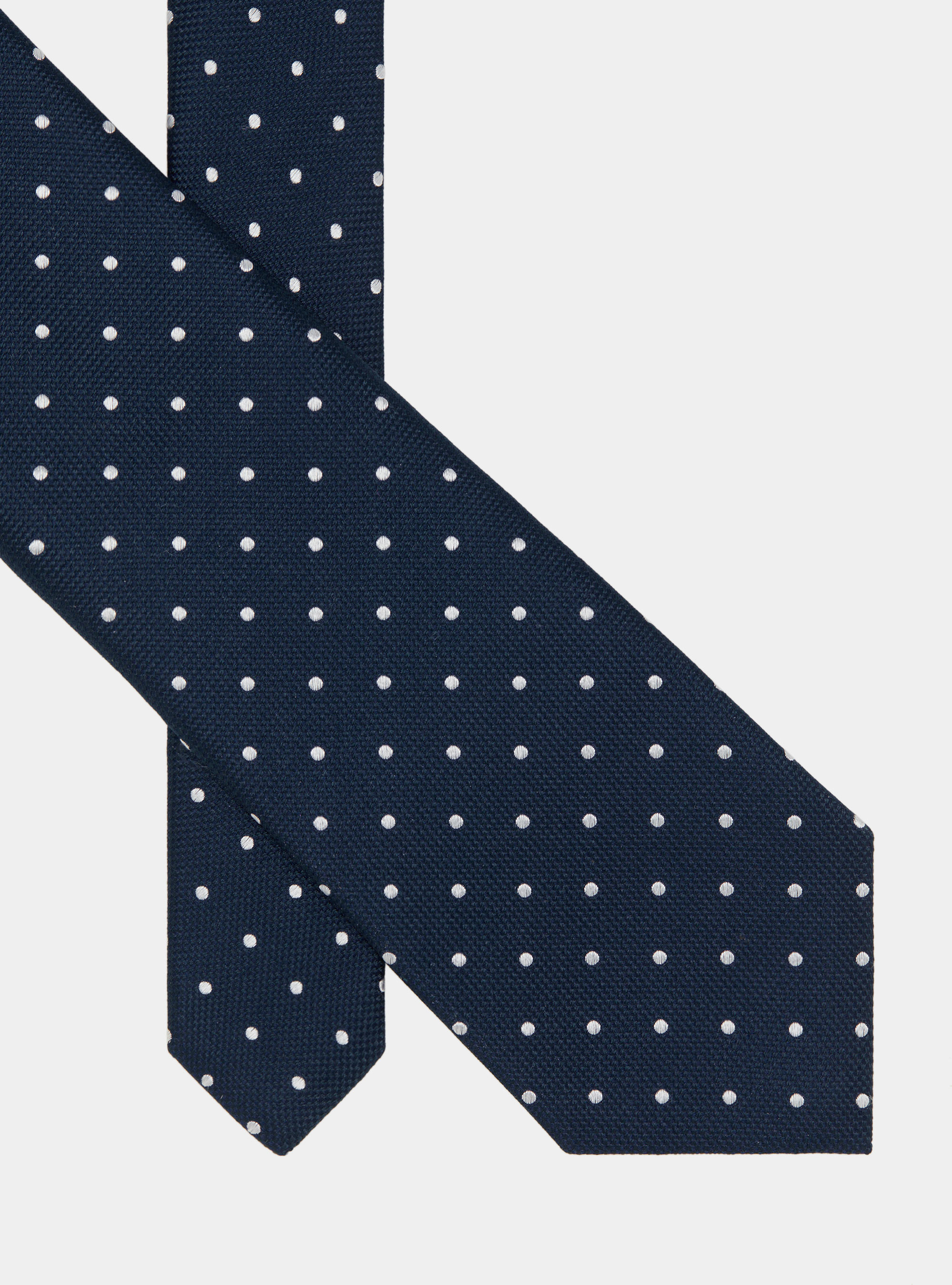 Polka Dot Silk Tie, BLU/BIANCO B84