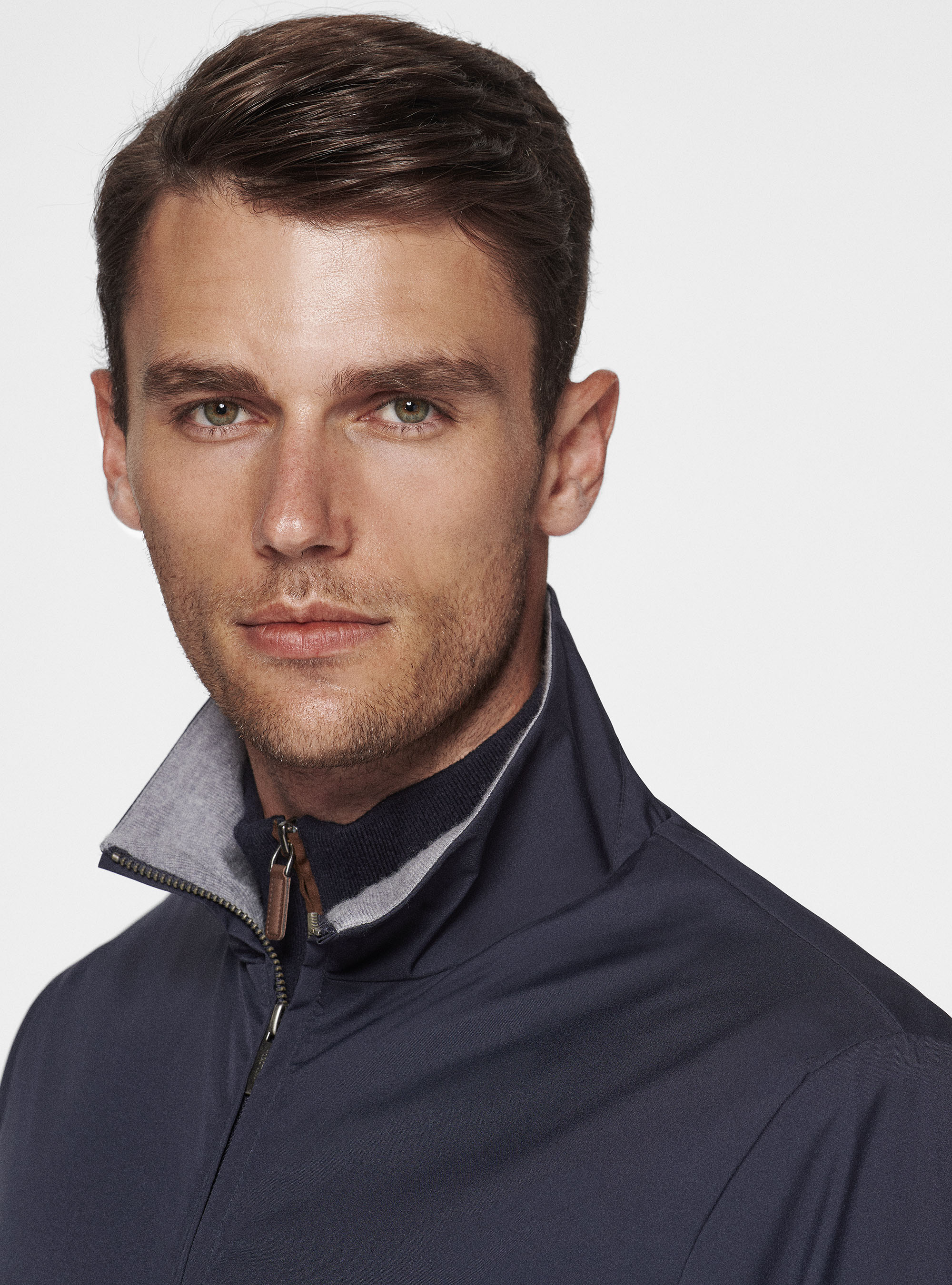 Cazadora forrada de punto de cachemira, AZUL MARINO