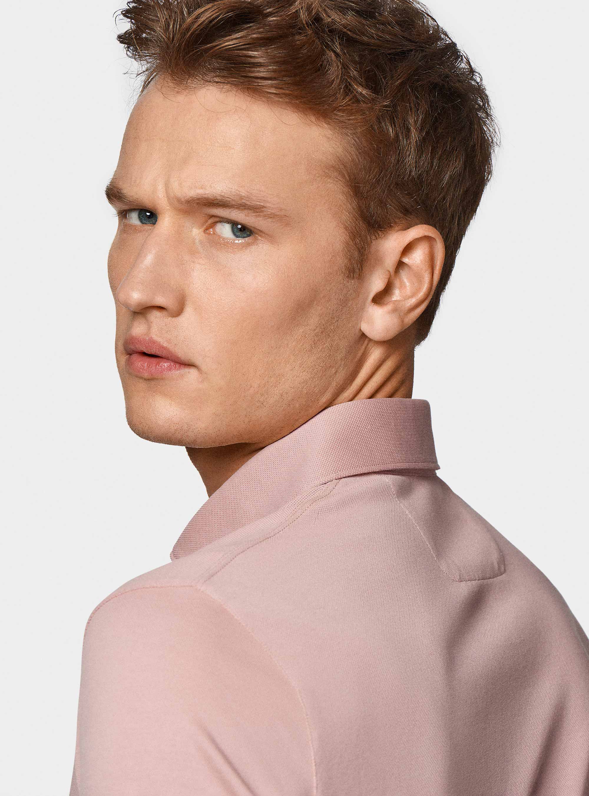 Polo GT01 in piquet stretch, 0441C ROSA SCURO