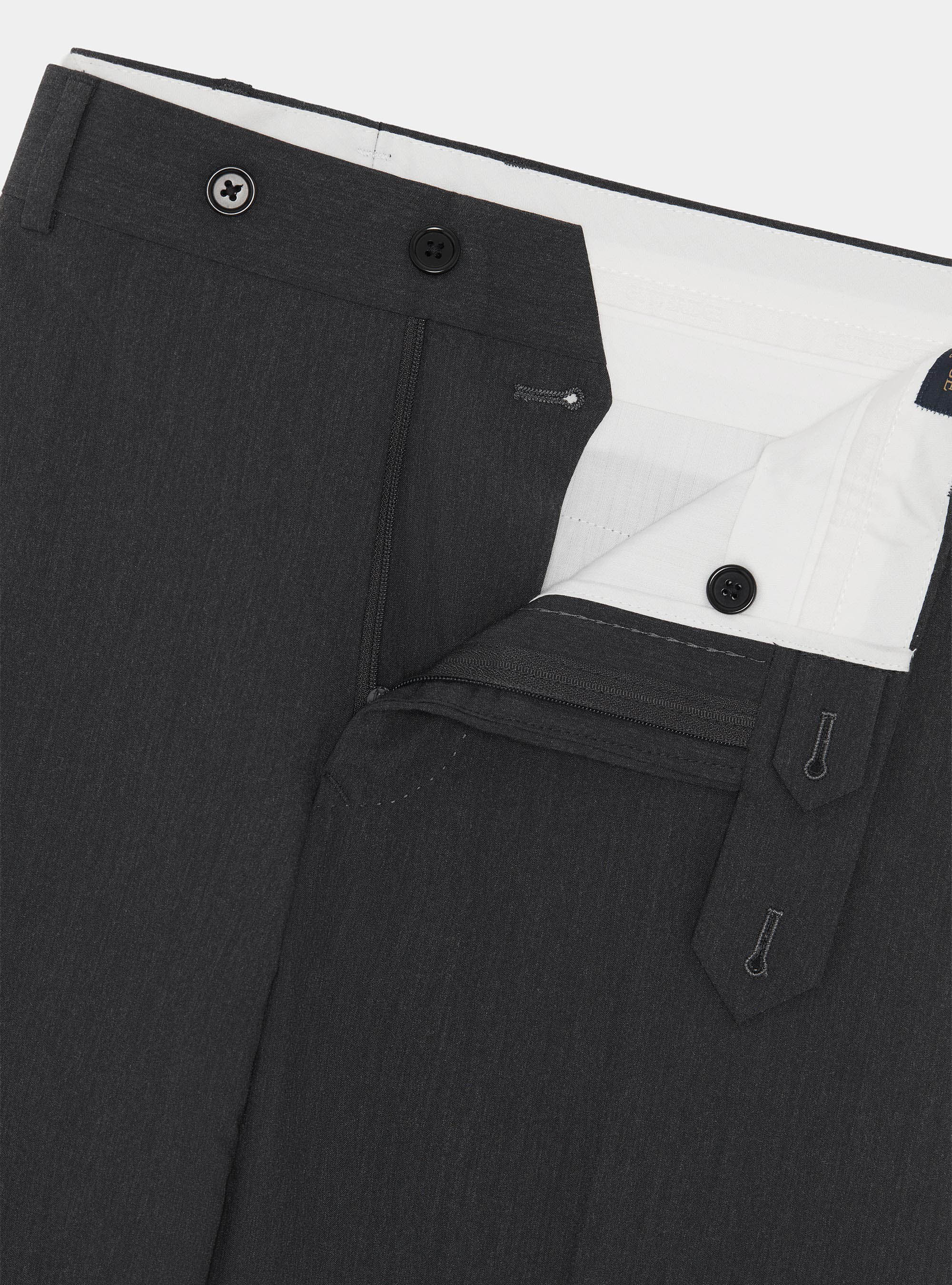 Slim-fit suit trousers, ASPHALT GREY