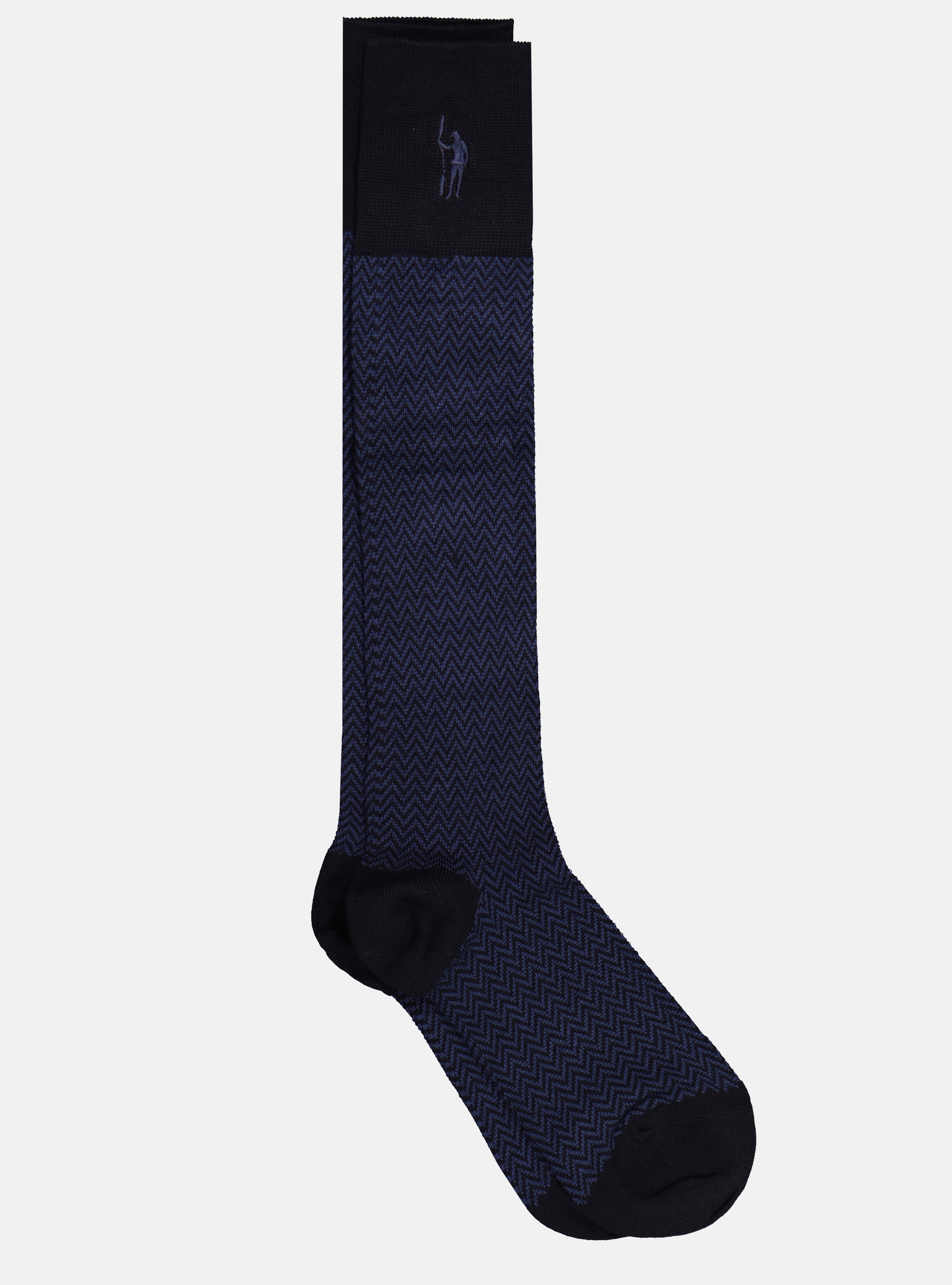 Herringbone long socks, NAVY BLUE