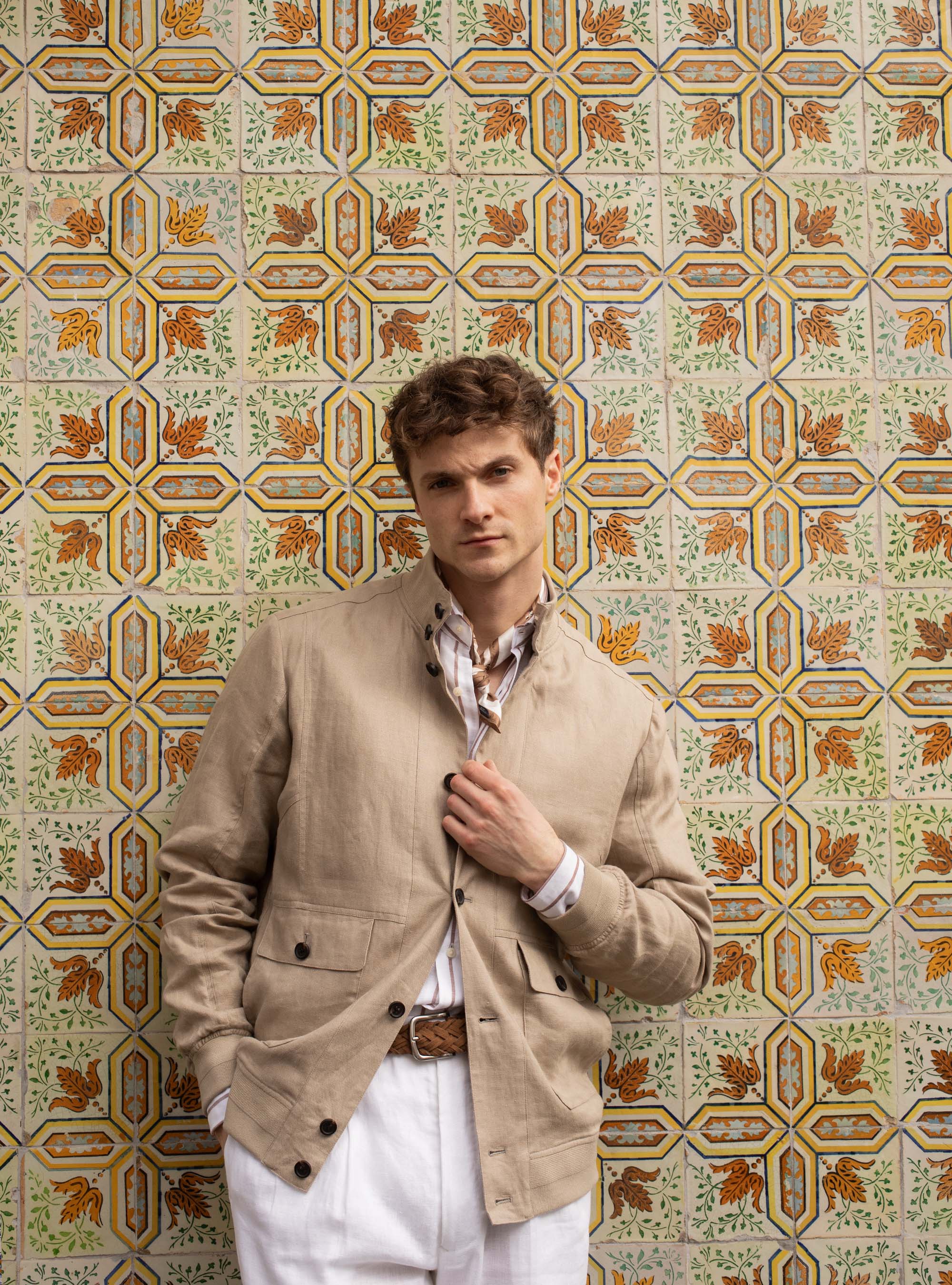 Pure linen bomber jacket, MUD