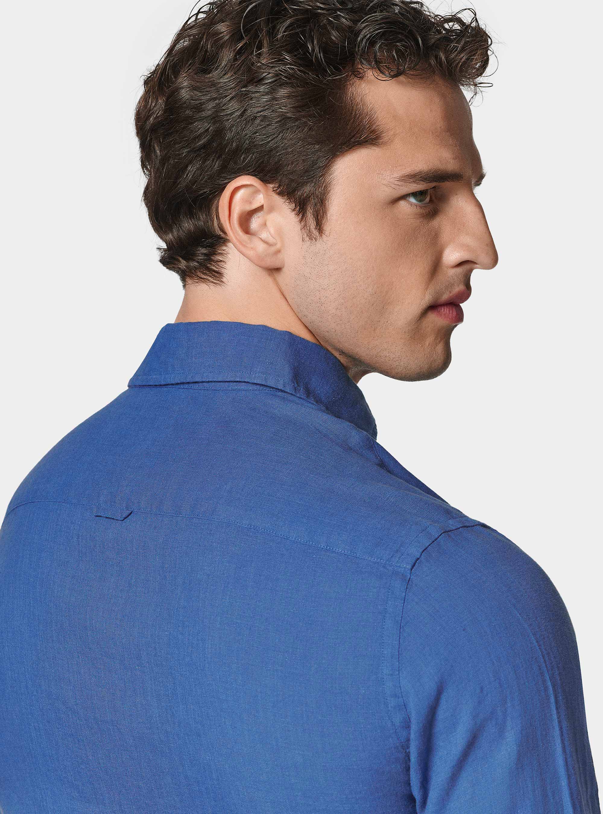 Pure linen shirt, BLUE