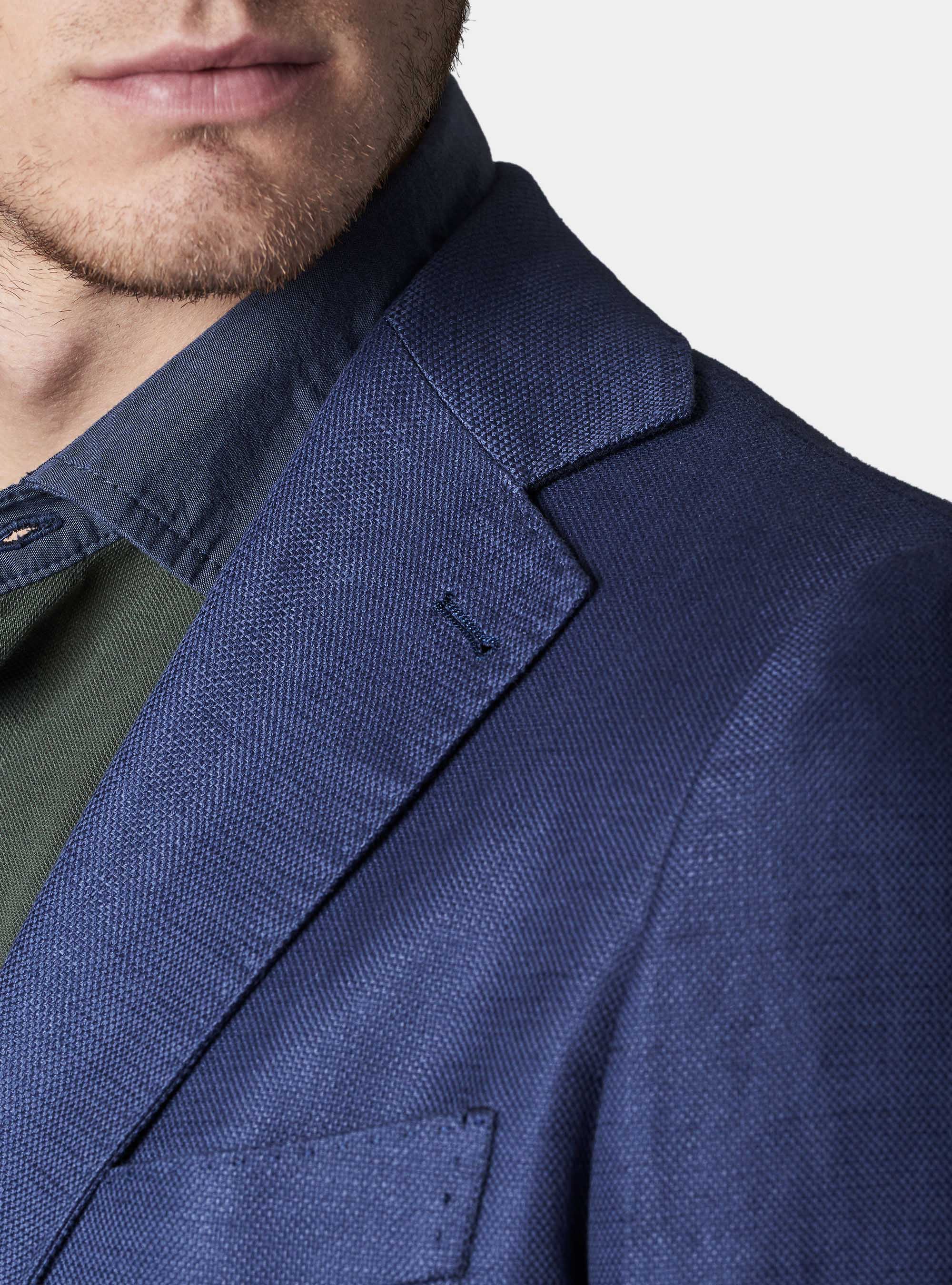 navy blue linen jacket