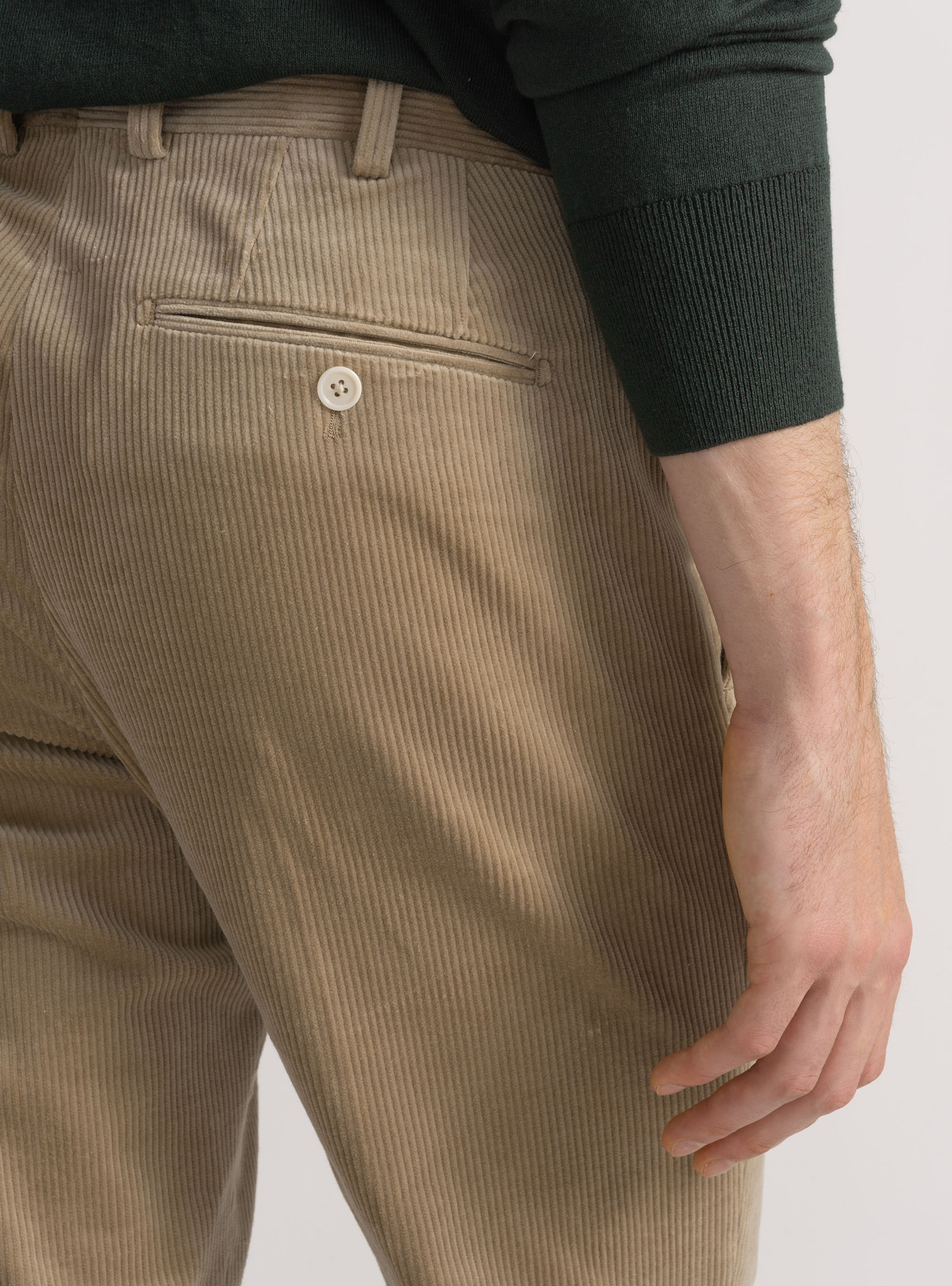 Duca Visconti di Modrone corduroy stretch trousers, SAND