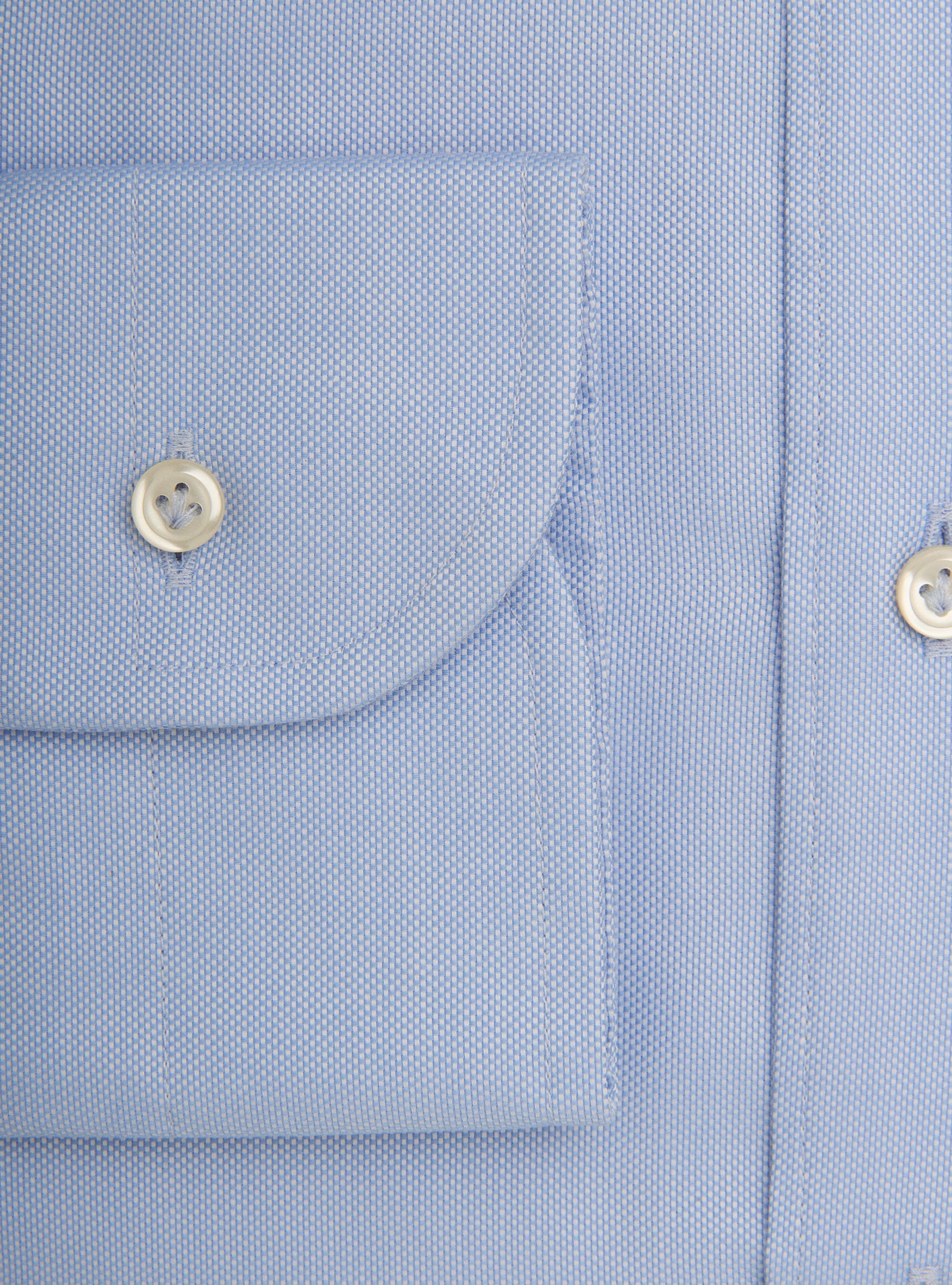 Custom button-down collar shirt in non-iron cotton oxford, LIGHT BLUE