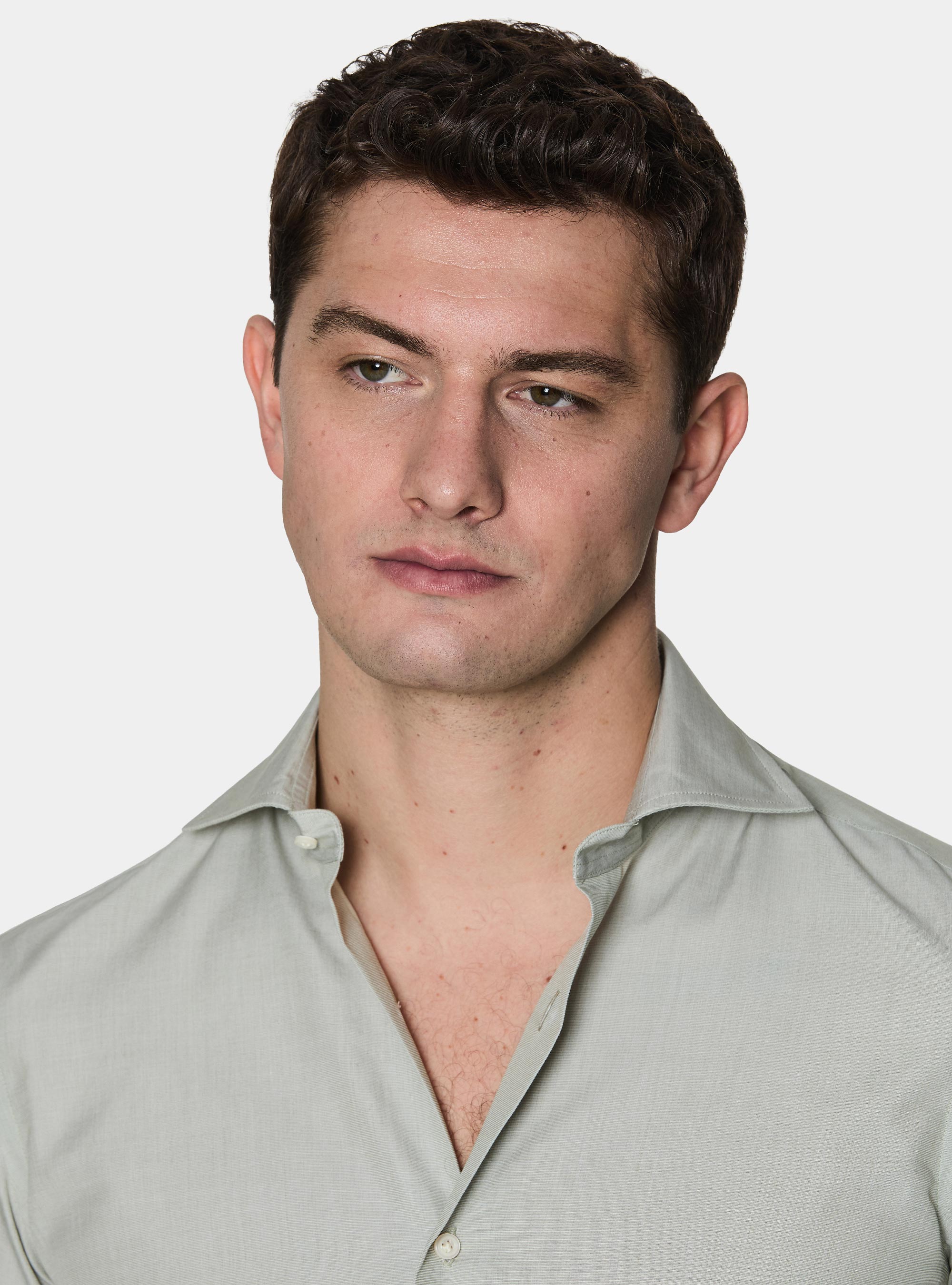 Chemise en coton fil &agrave; fil, SALVIA 0602C