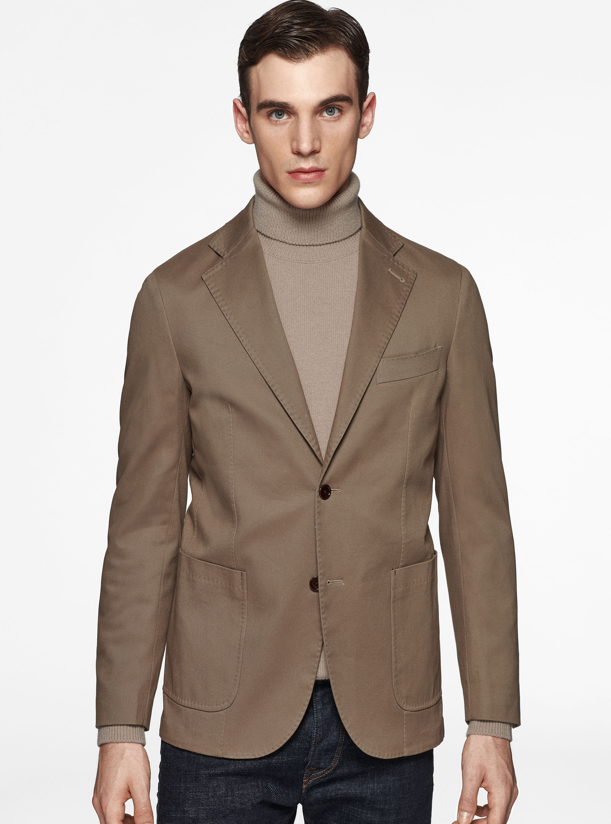 Giacca in cotone smerigliato, FANGO