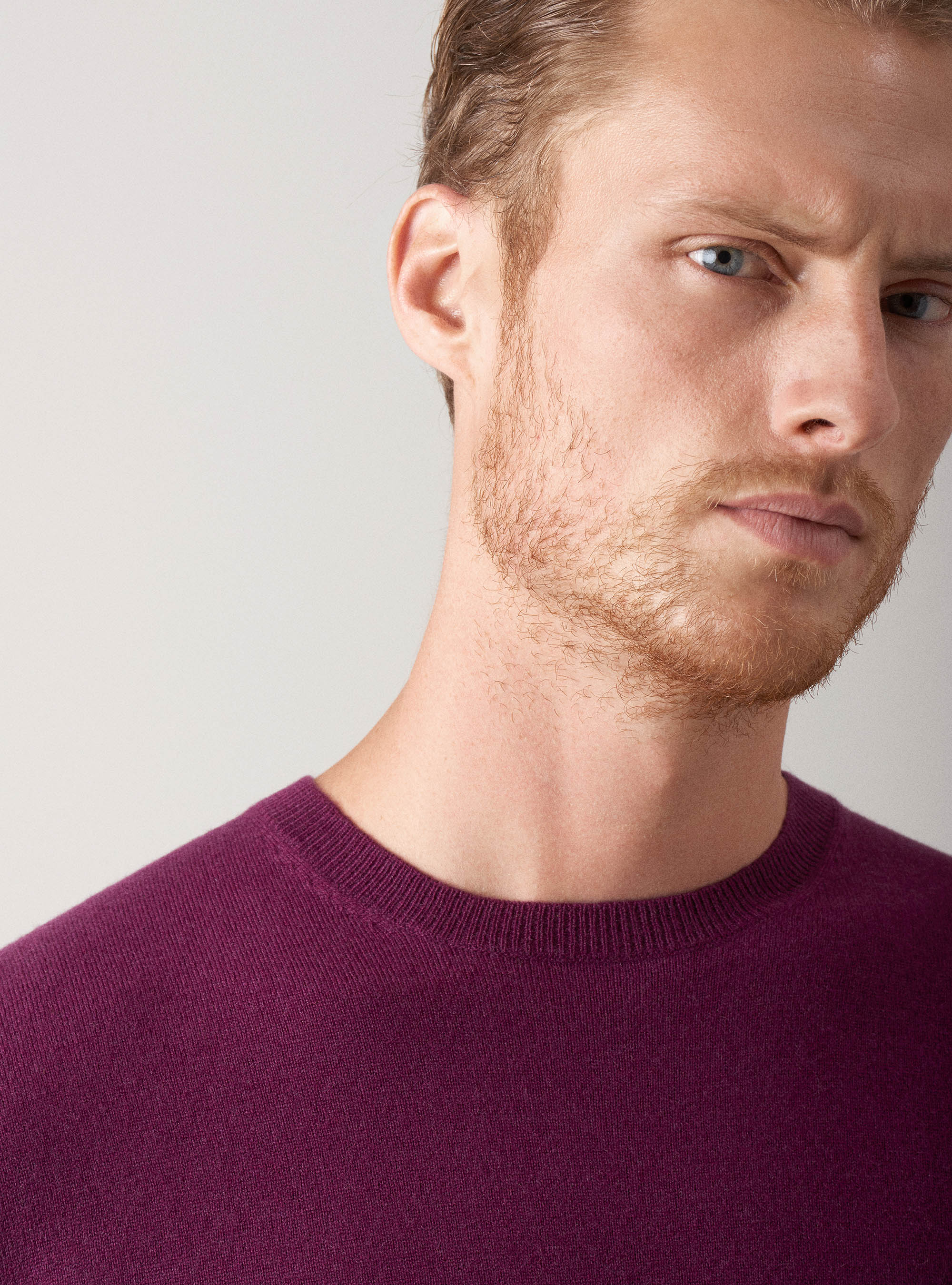 Maglia girocollo in lana lambswool e cashmere, VIOLA CHIARO