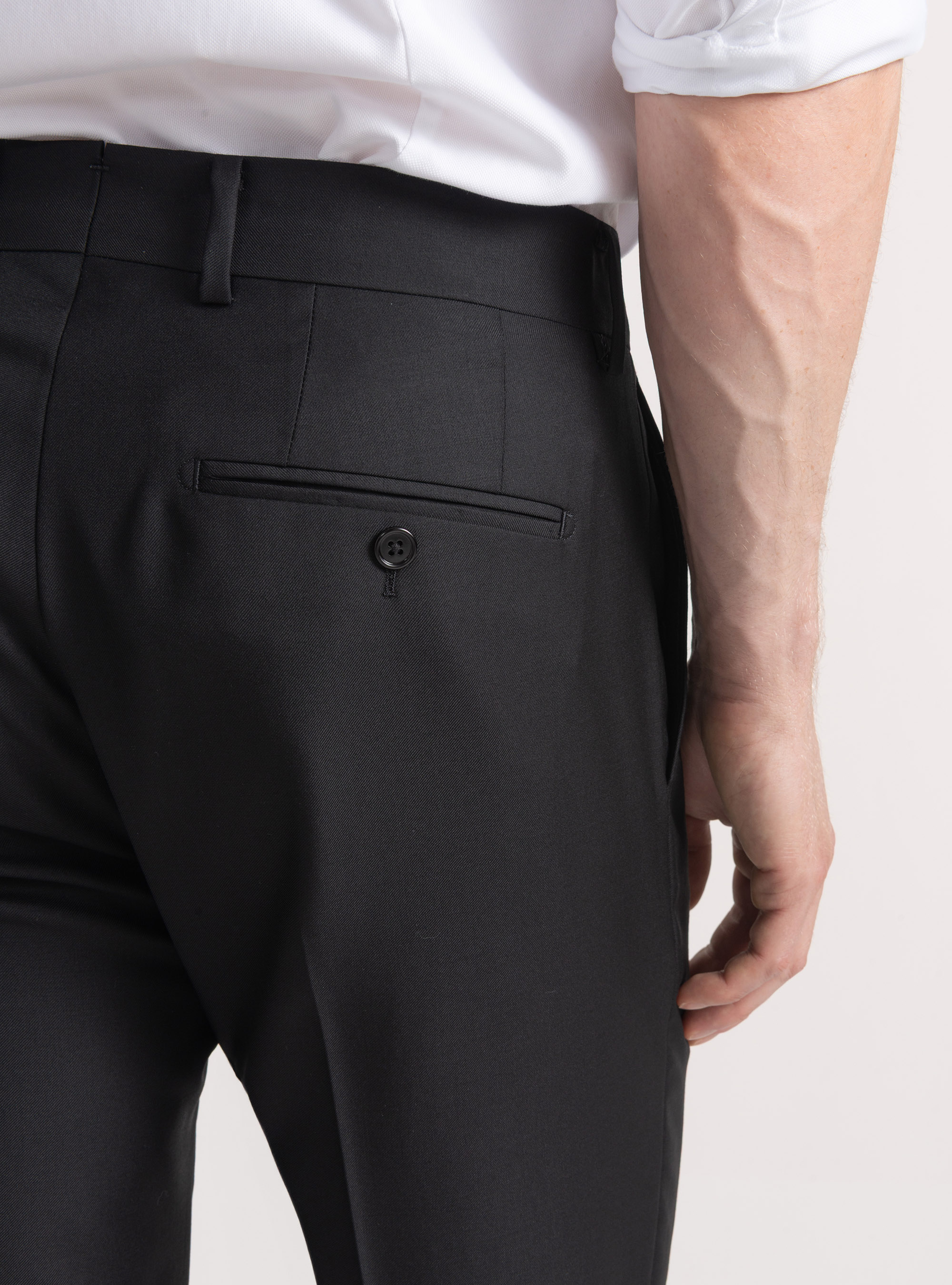 Pantaloni per abito in pura lana Vitale Barberis Canonico, NERO