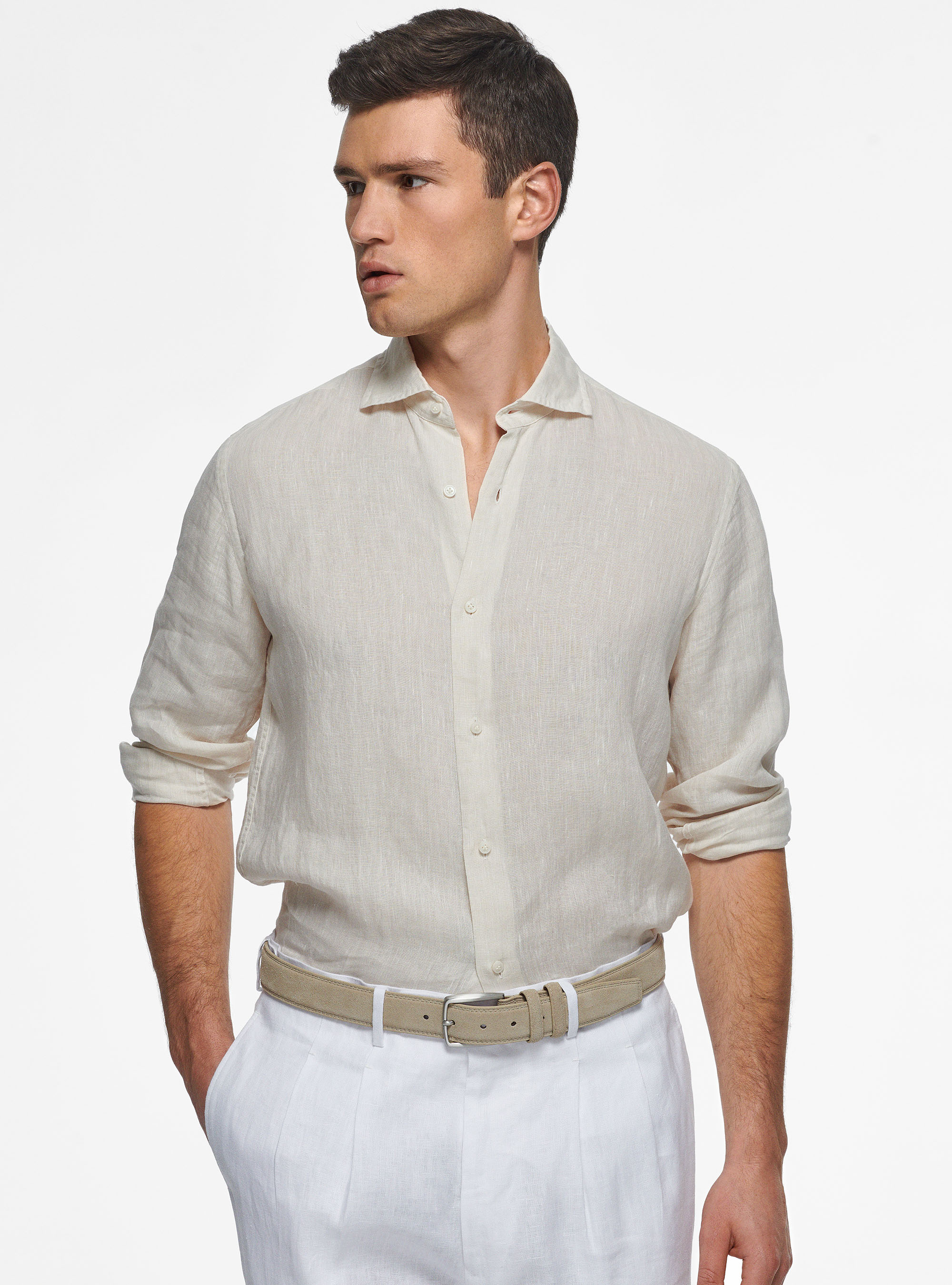 Pure linen shirt, ECRU