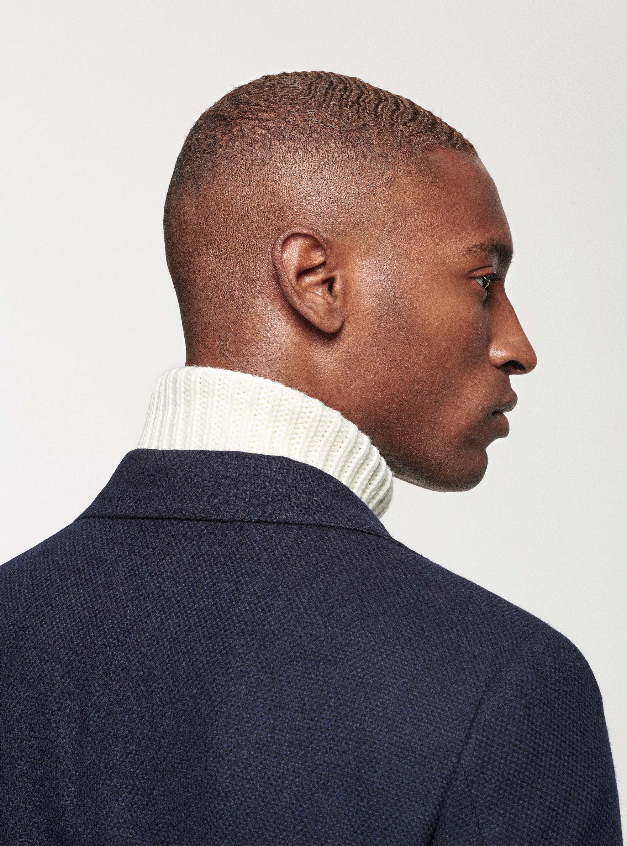 Giacca in lana cotone e cashmere, BLU NAVY